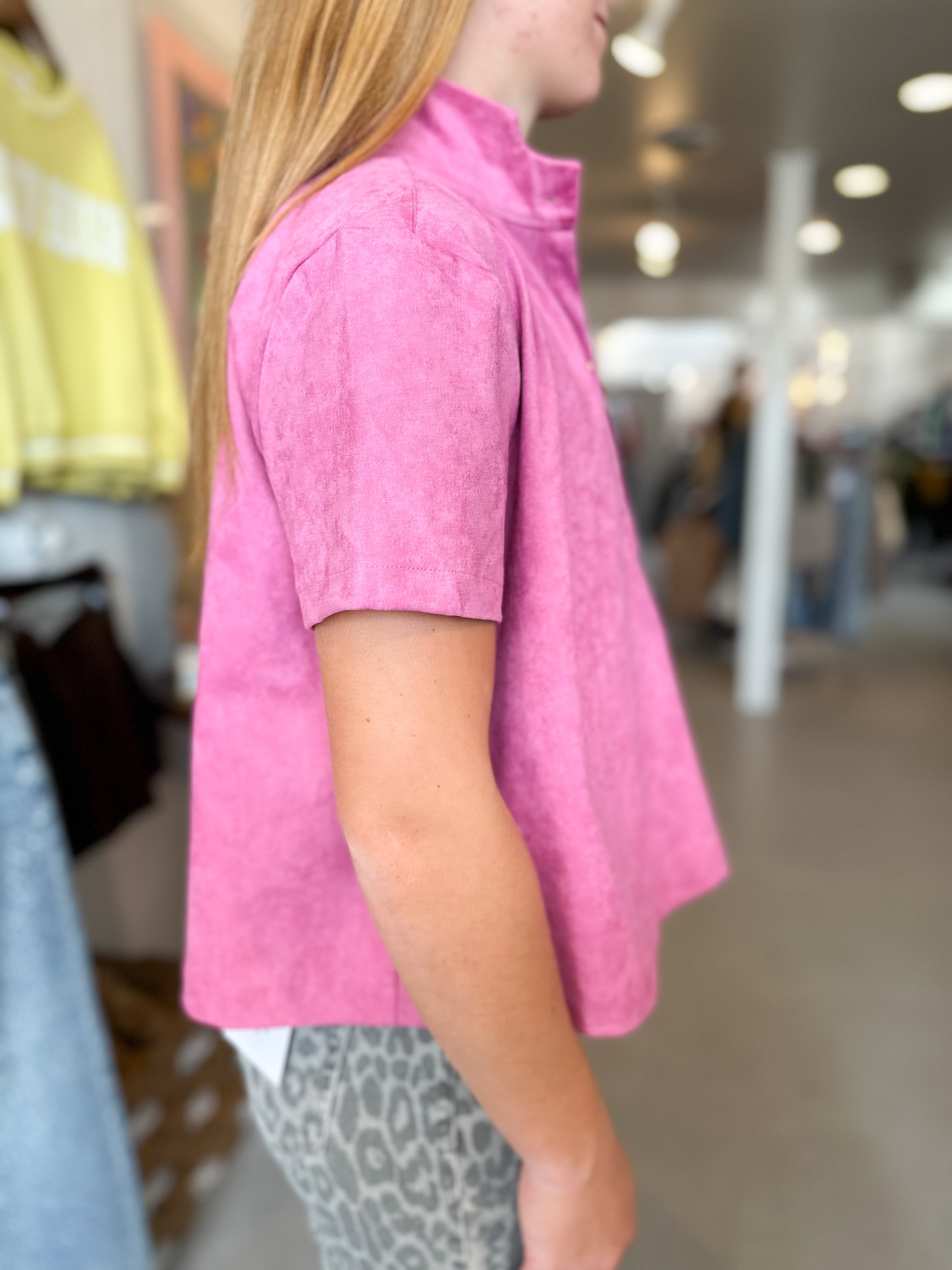 Stand Collar Short Sleeve Shirt