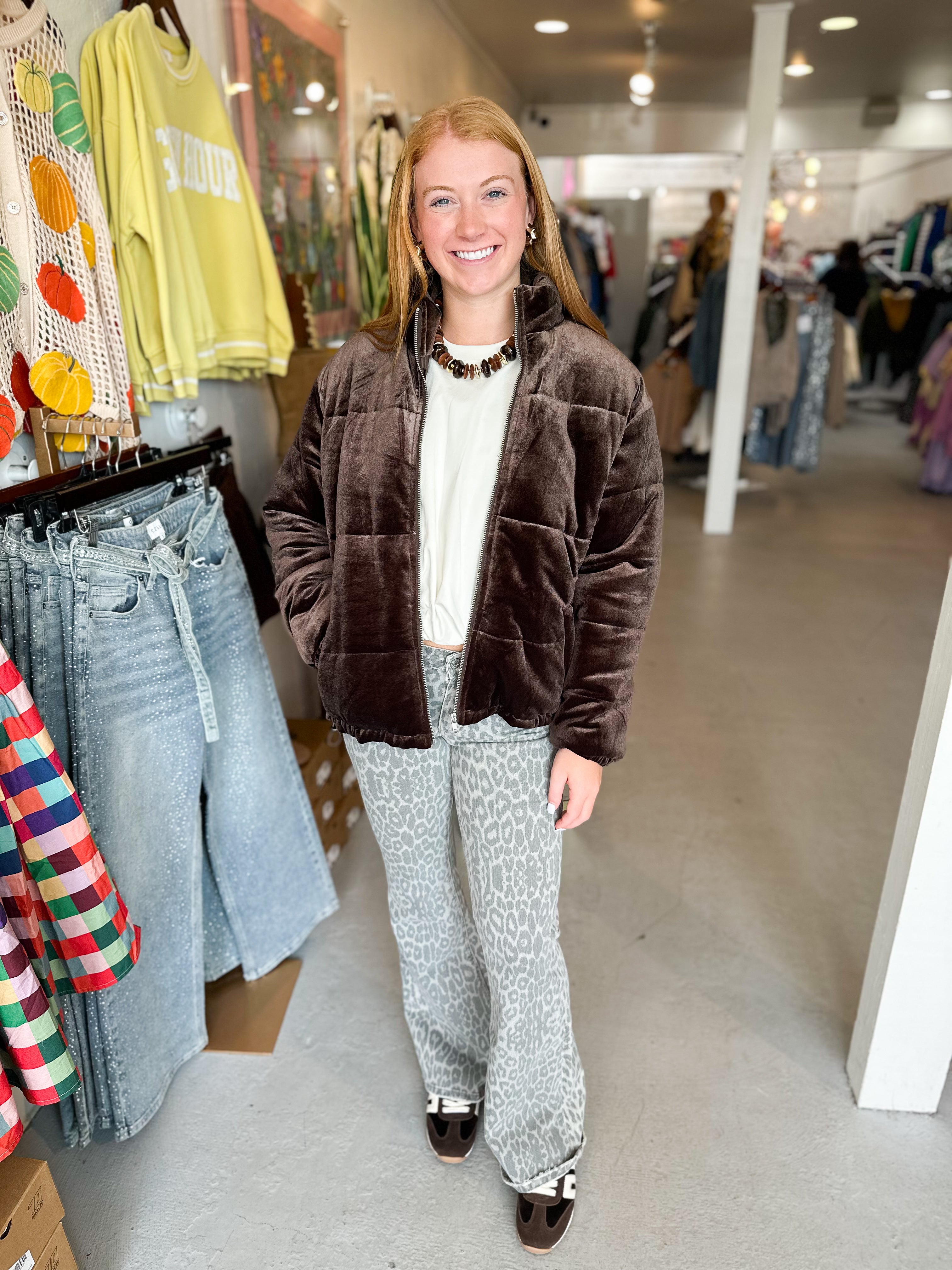 Velvet Puffer Jacket