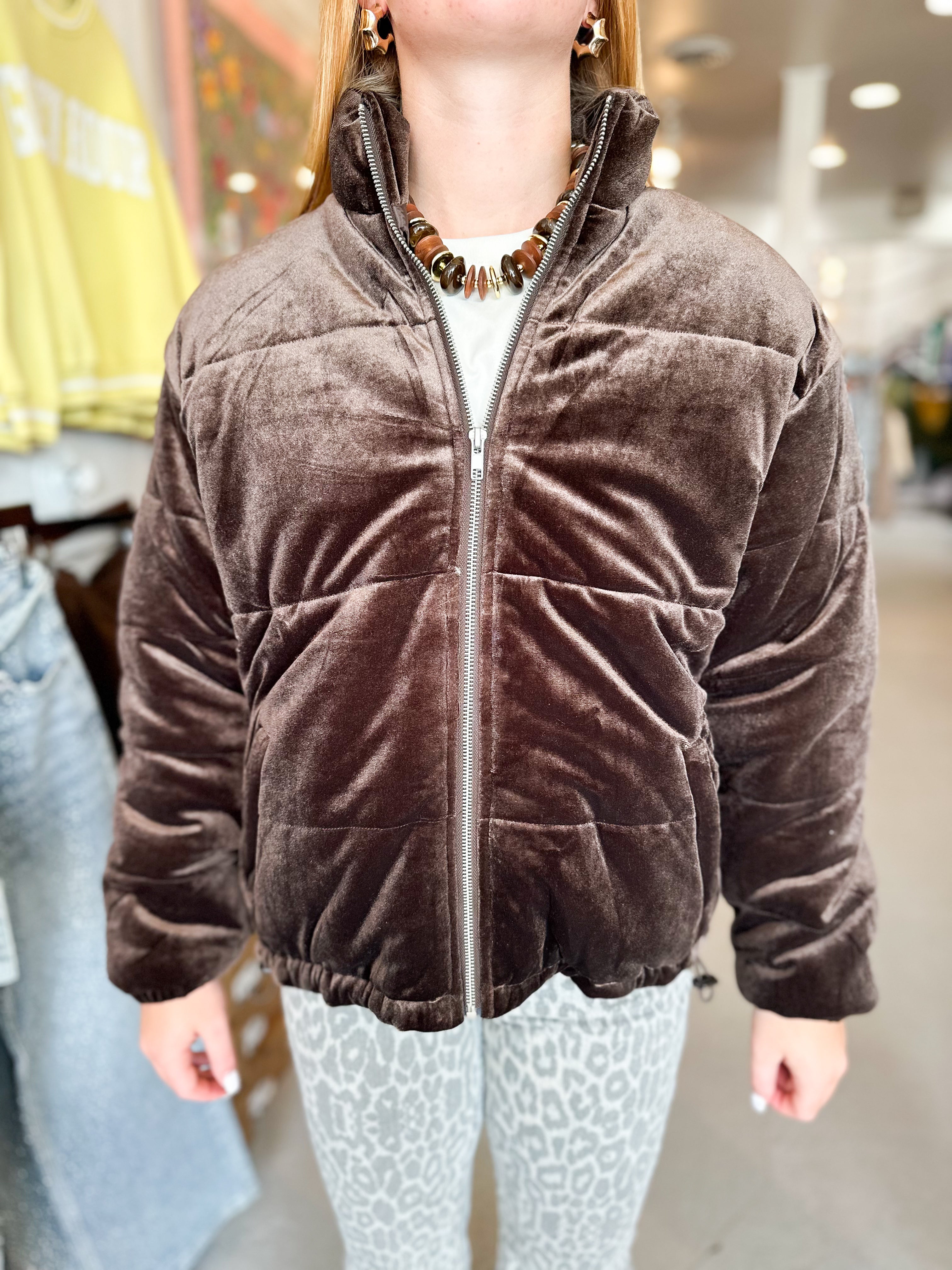 Velvet Puffer Jacket