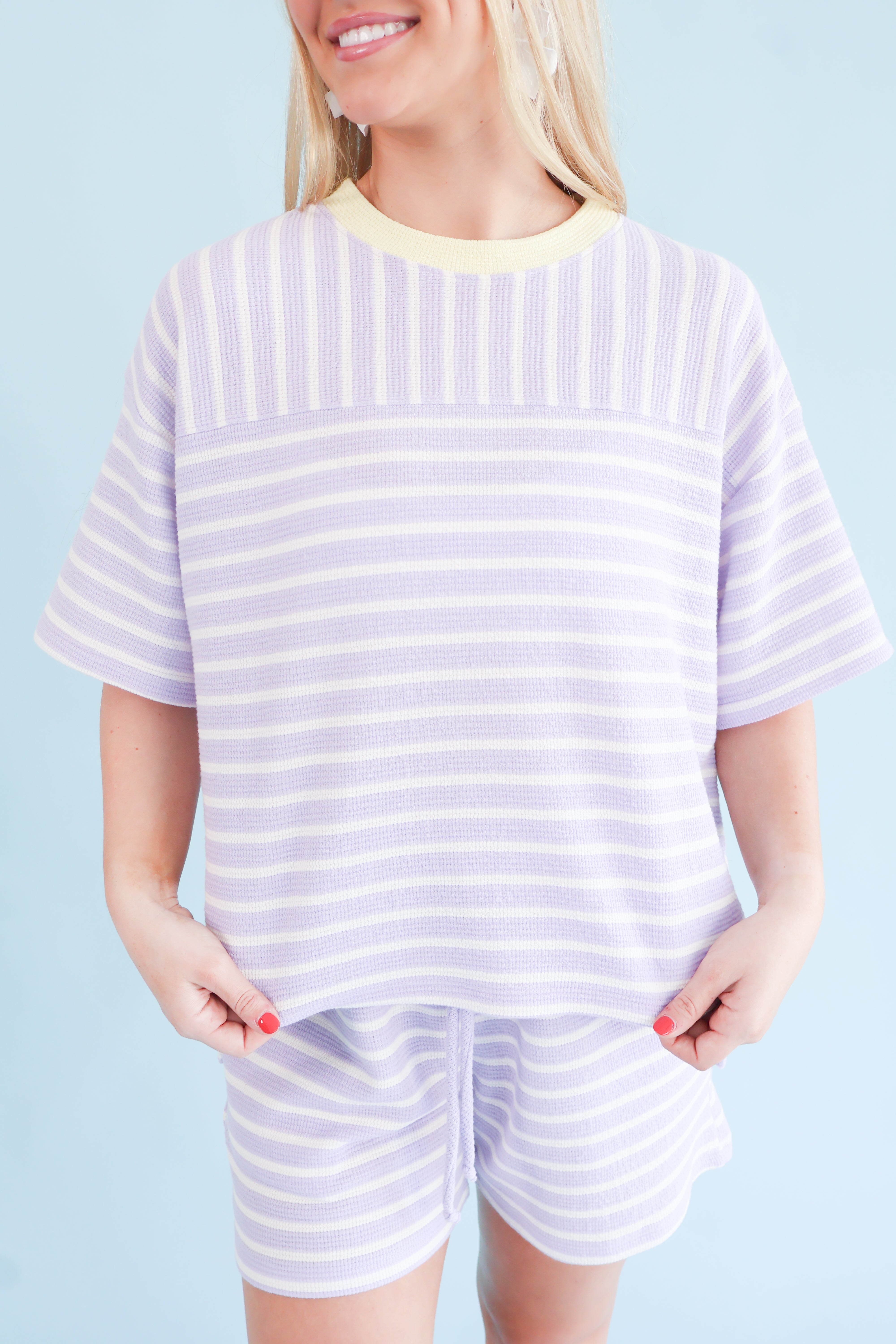Color Block Stripe Knit Top