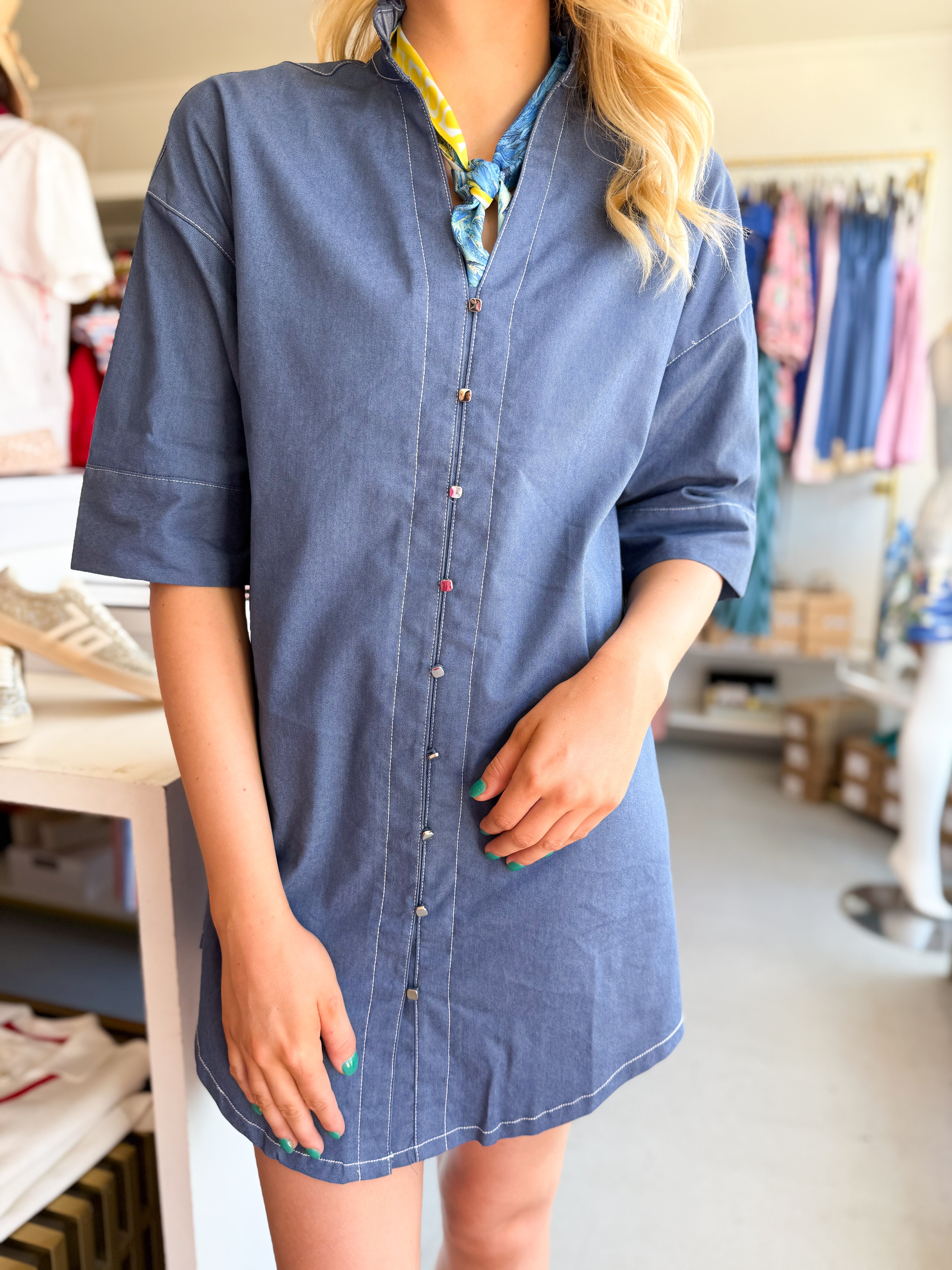 Relaxed Shirt Mini Dress