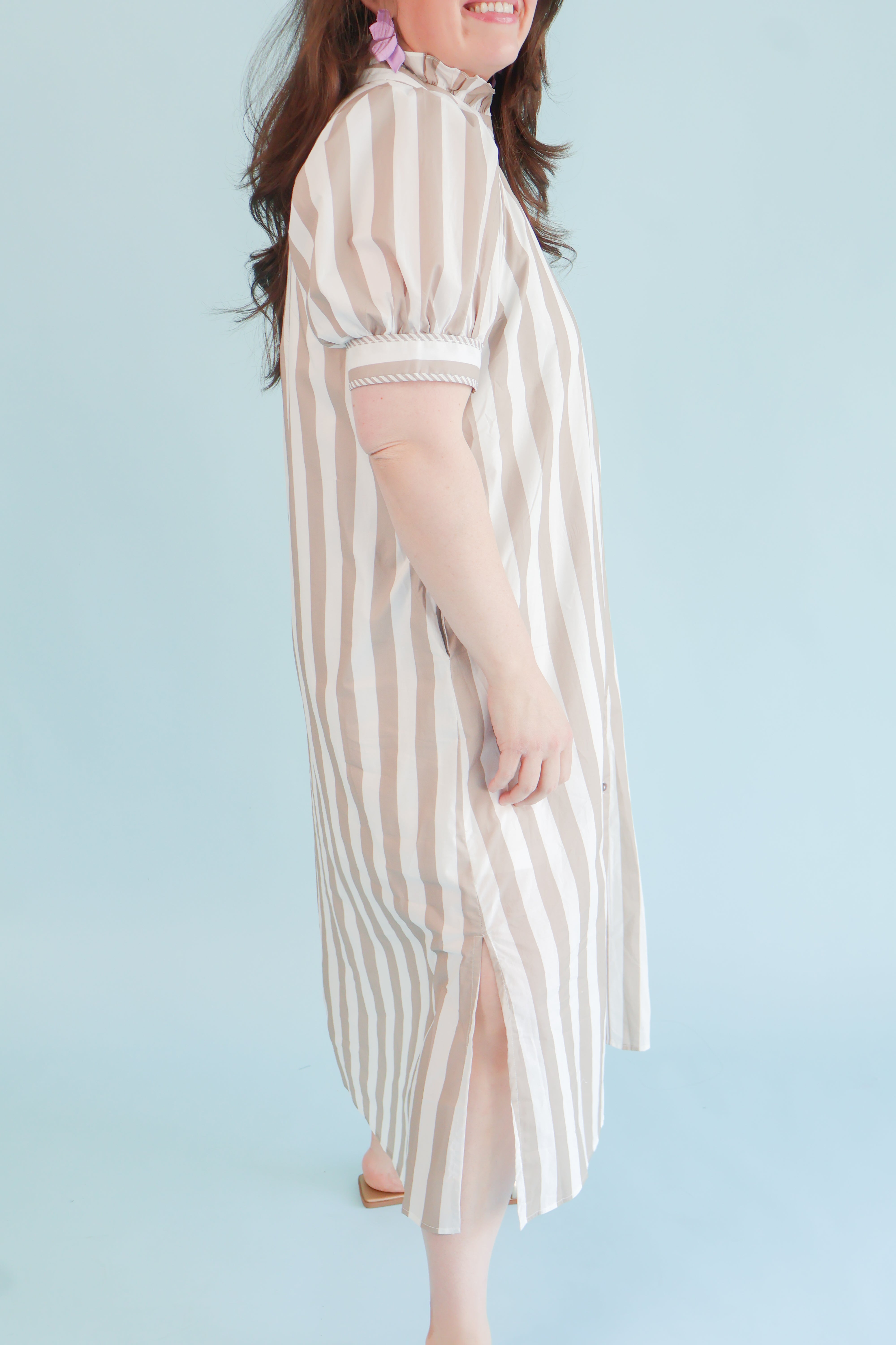 Plus Size Sandstone Stripe Dress