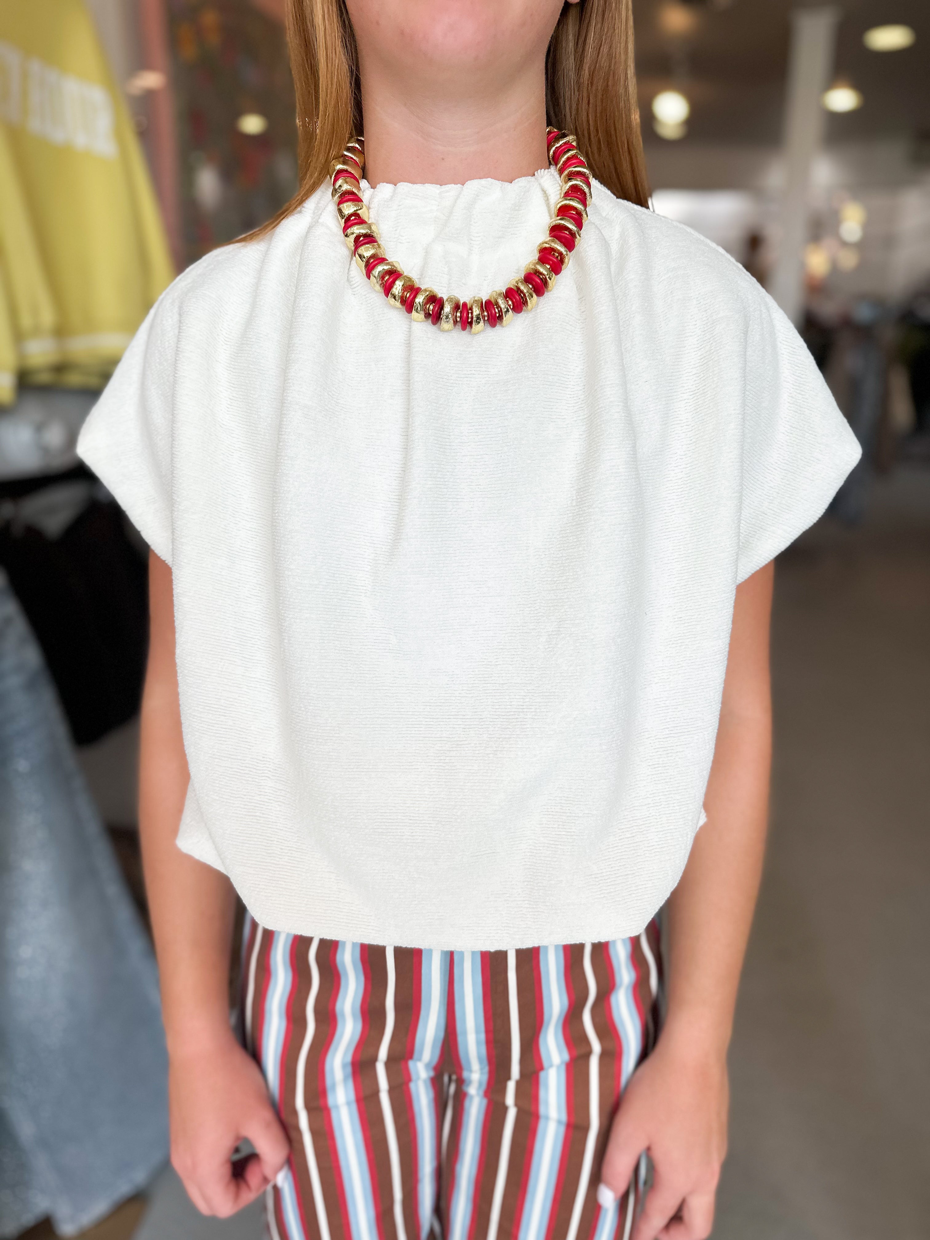 Gathered Balloon Hem Top
