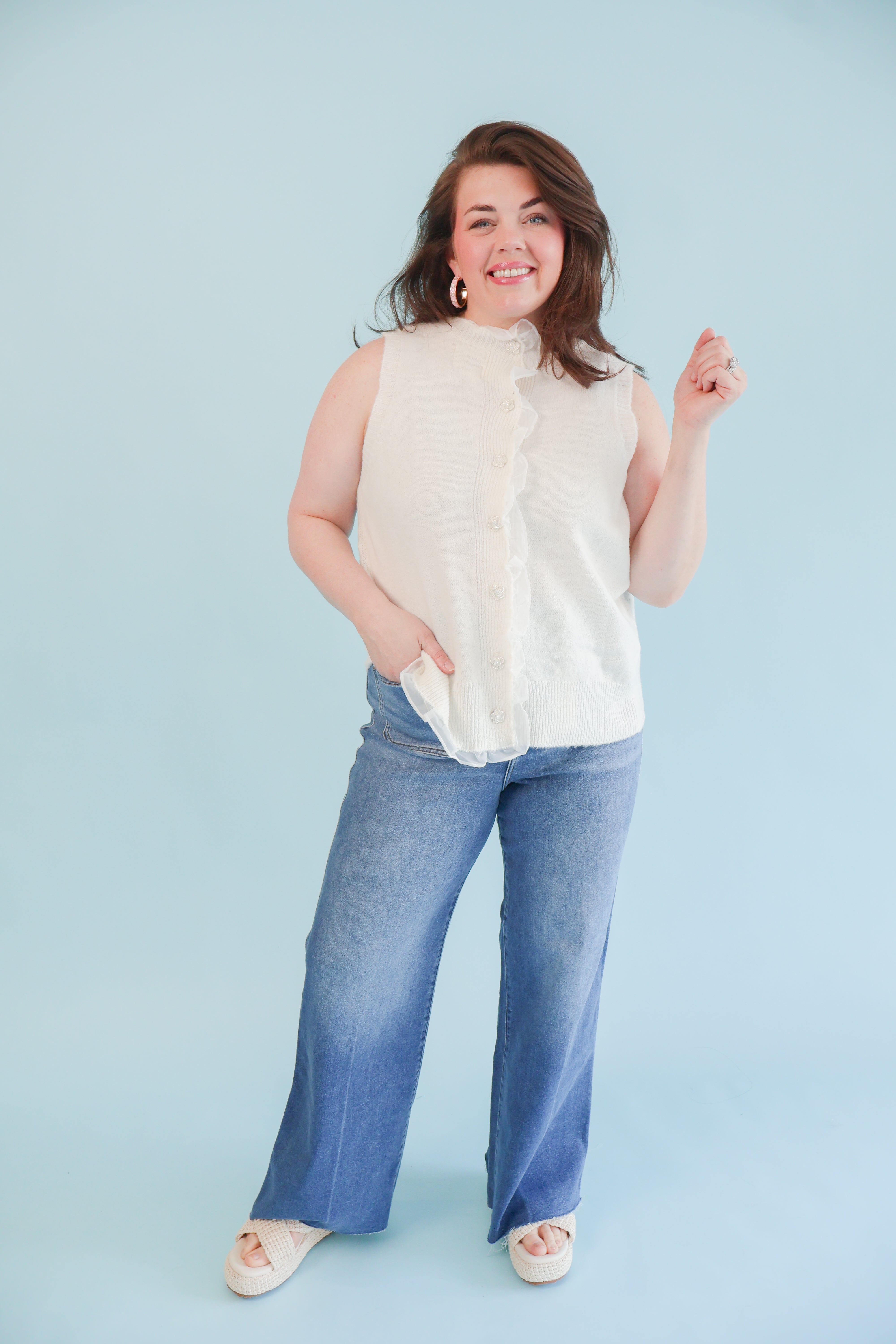 Soft Ruffles Bloom Knit Top