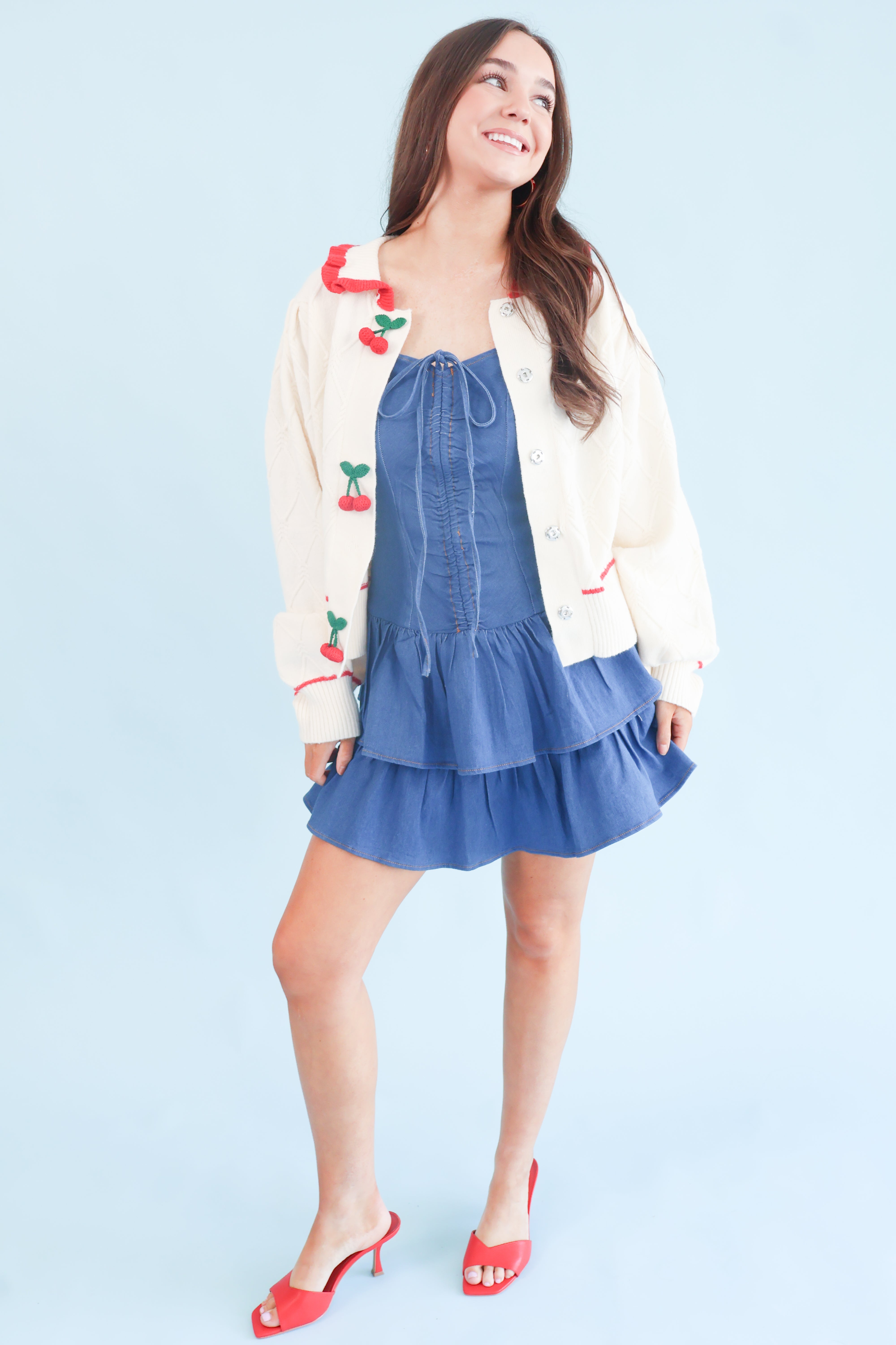 Cherry Button Cardigan