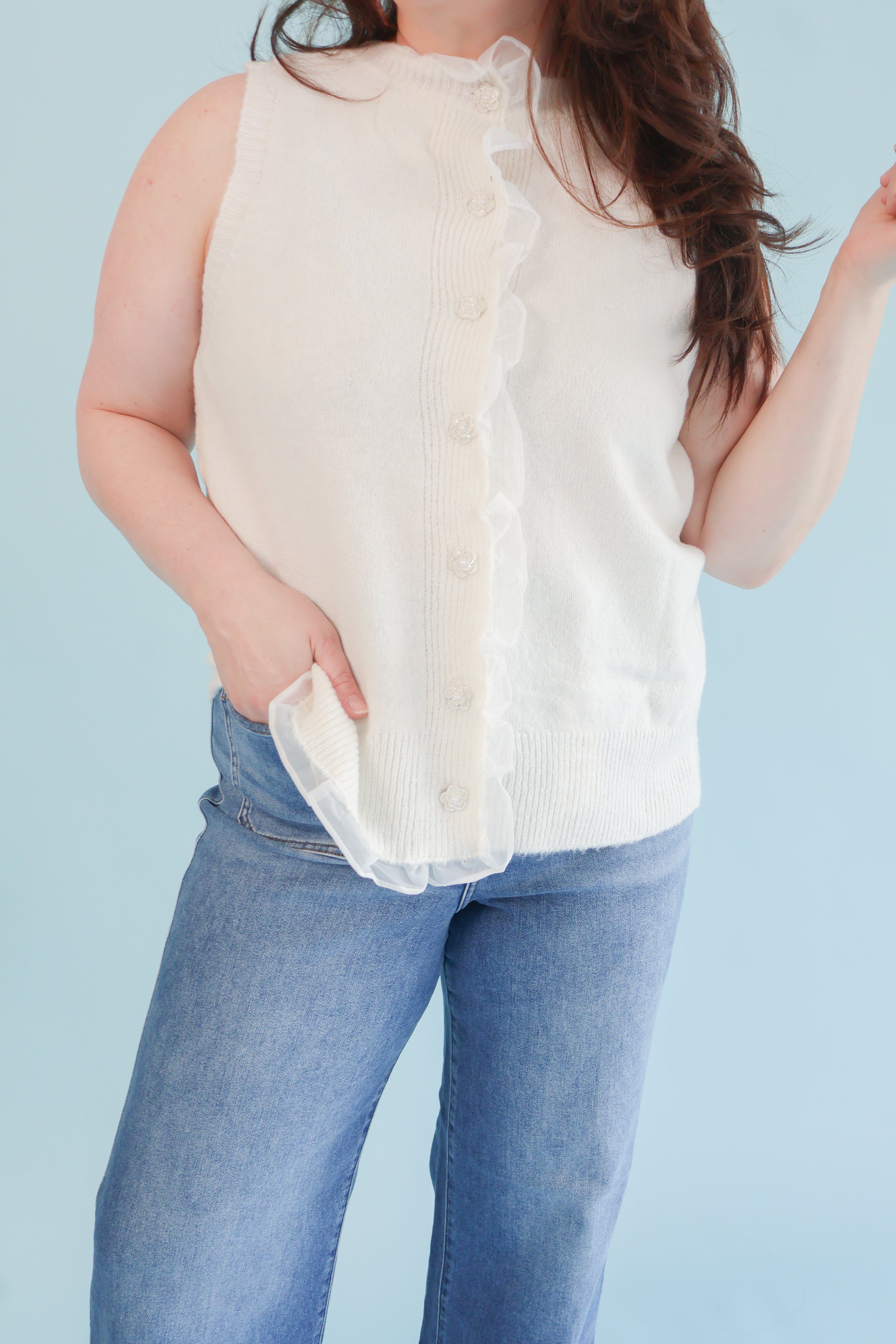 Soft Ruffles Bloom Knit Top