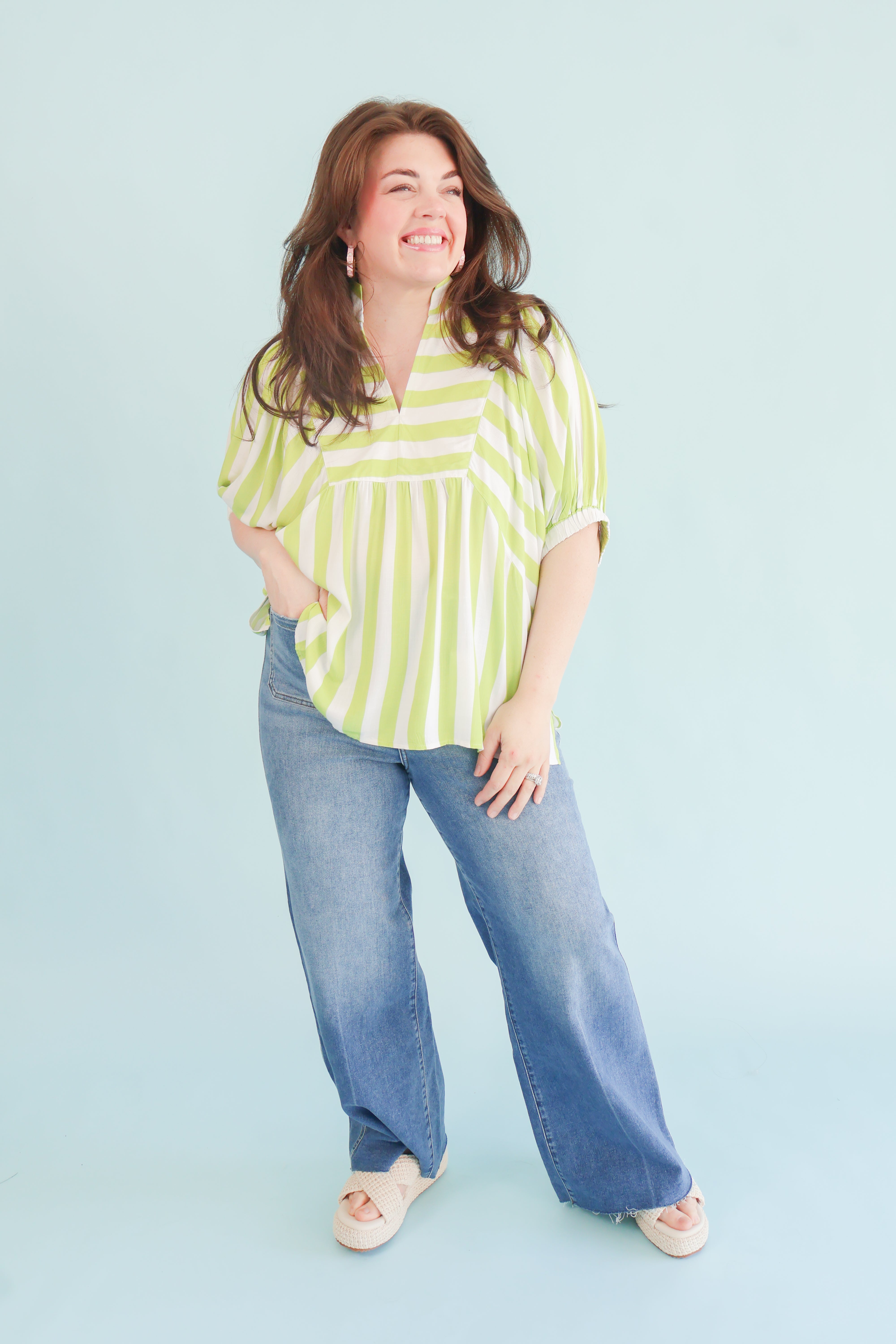 Key Lime Stripe Top