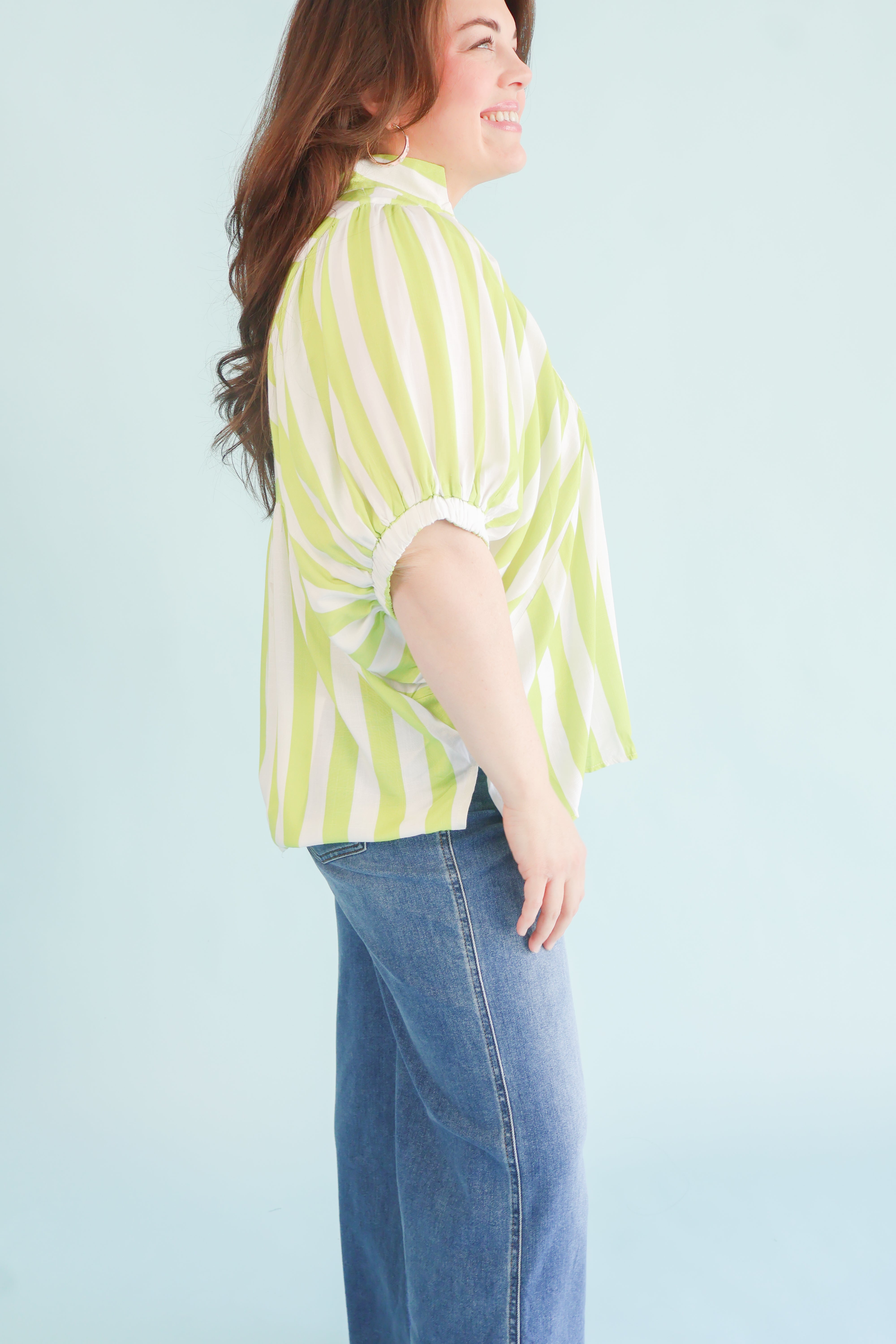 Key Lime Stripe Top