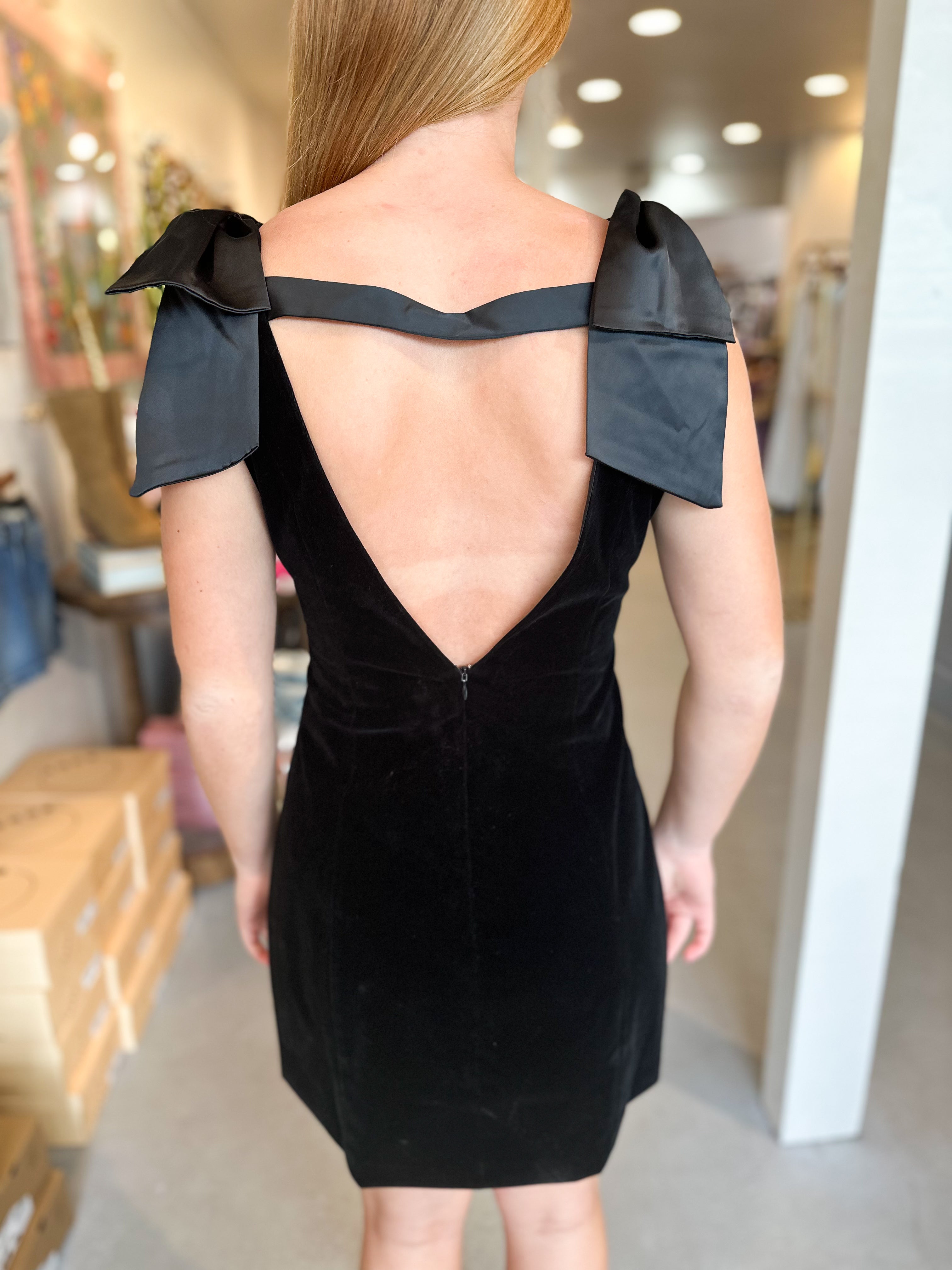 Velvet Embellished Mini Dress