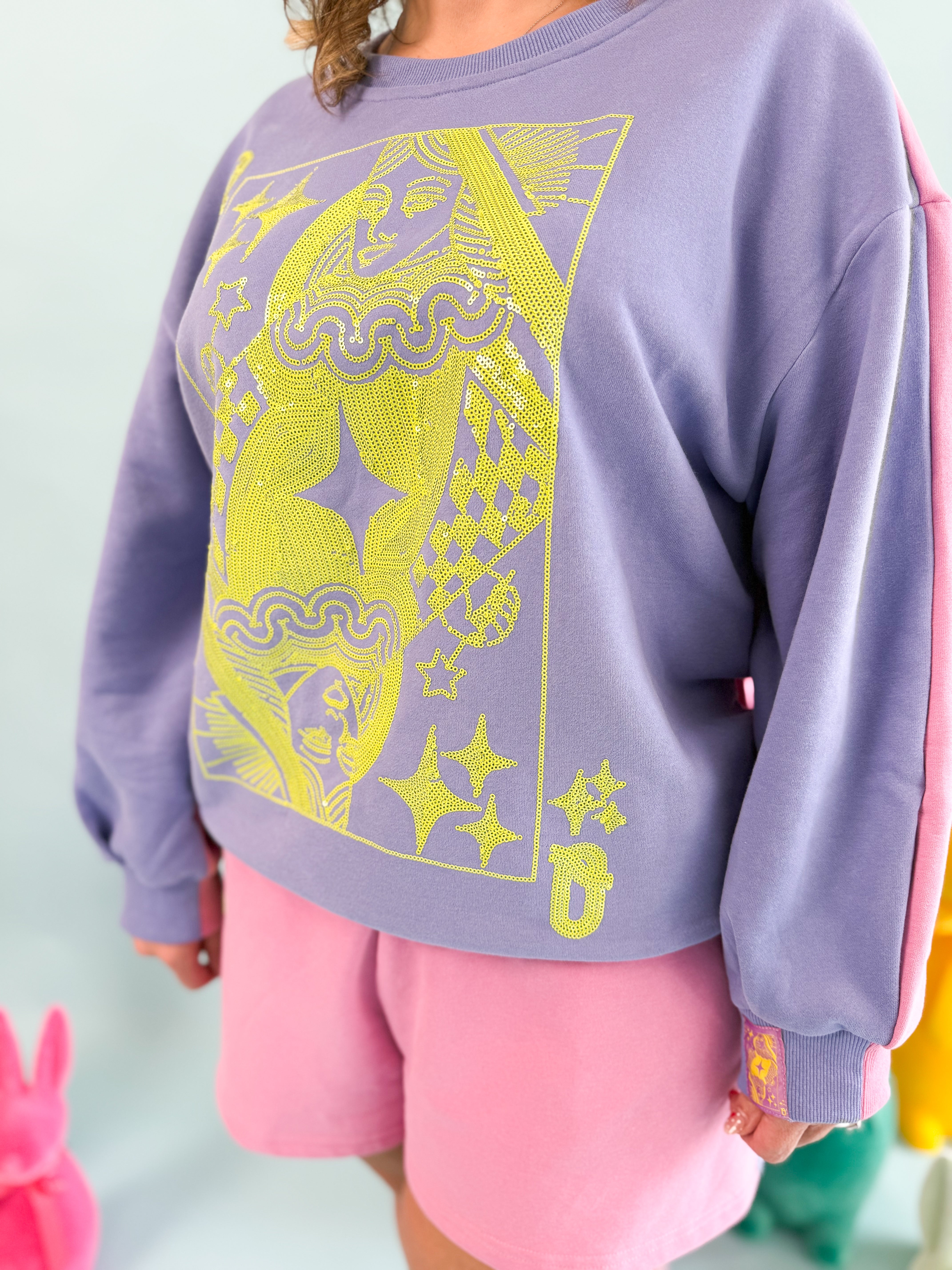 Queen of Sparkles Purple/Pink Colorblock Sweatshirt