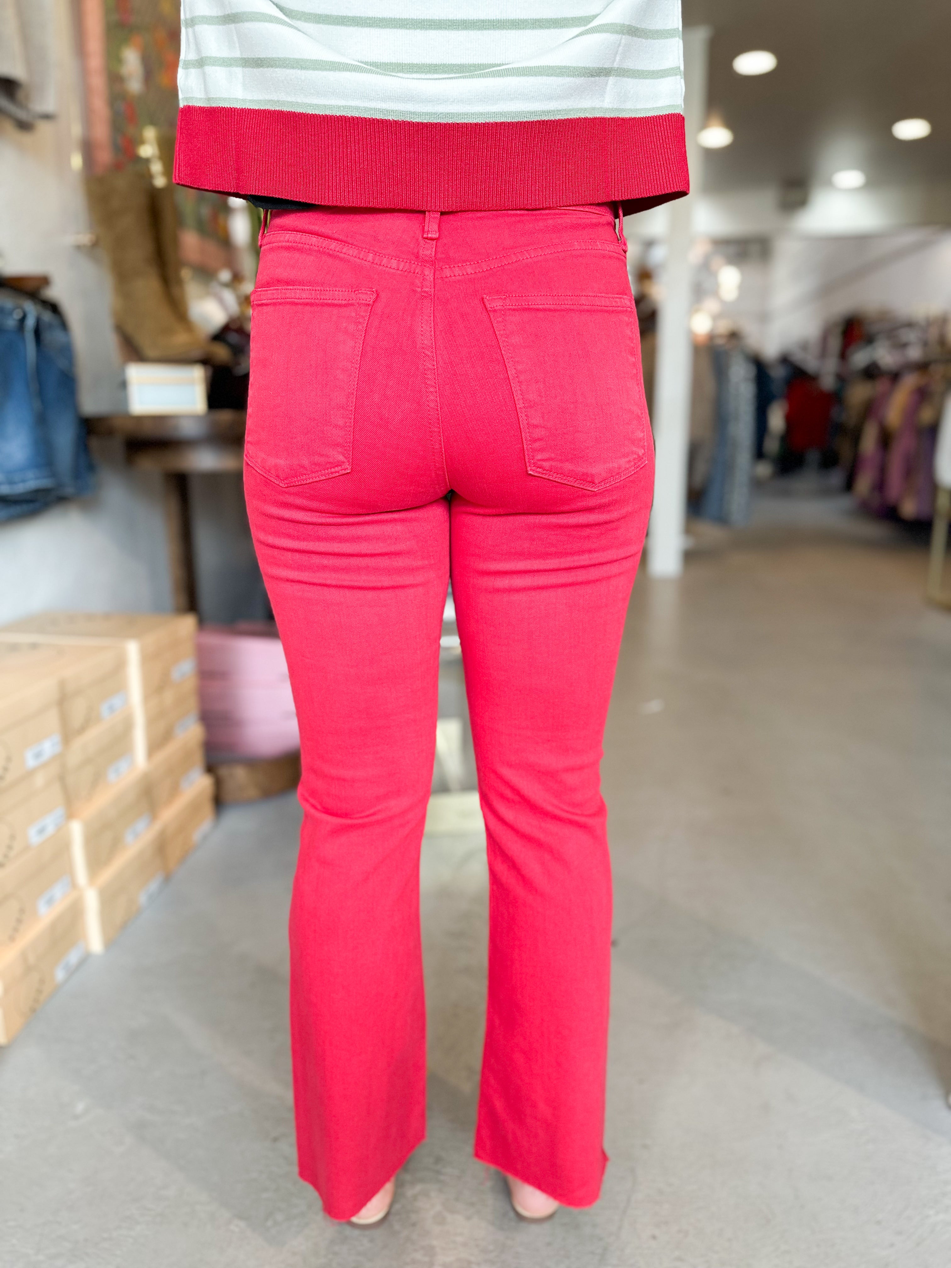 Vintage Red Crop Flare