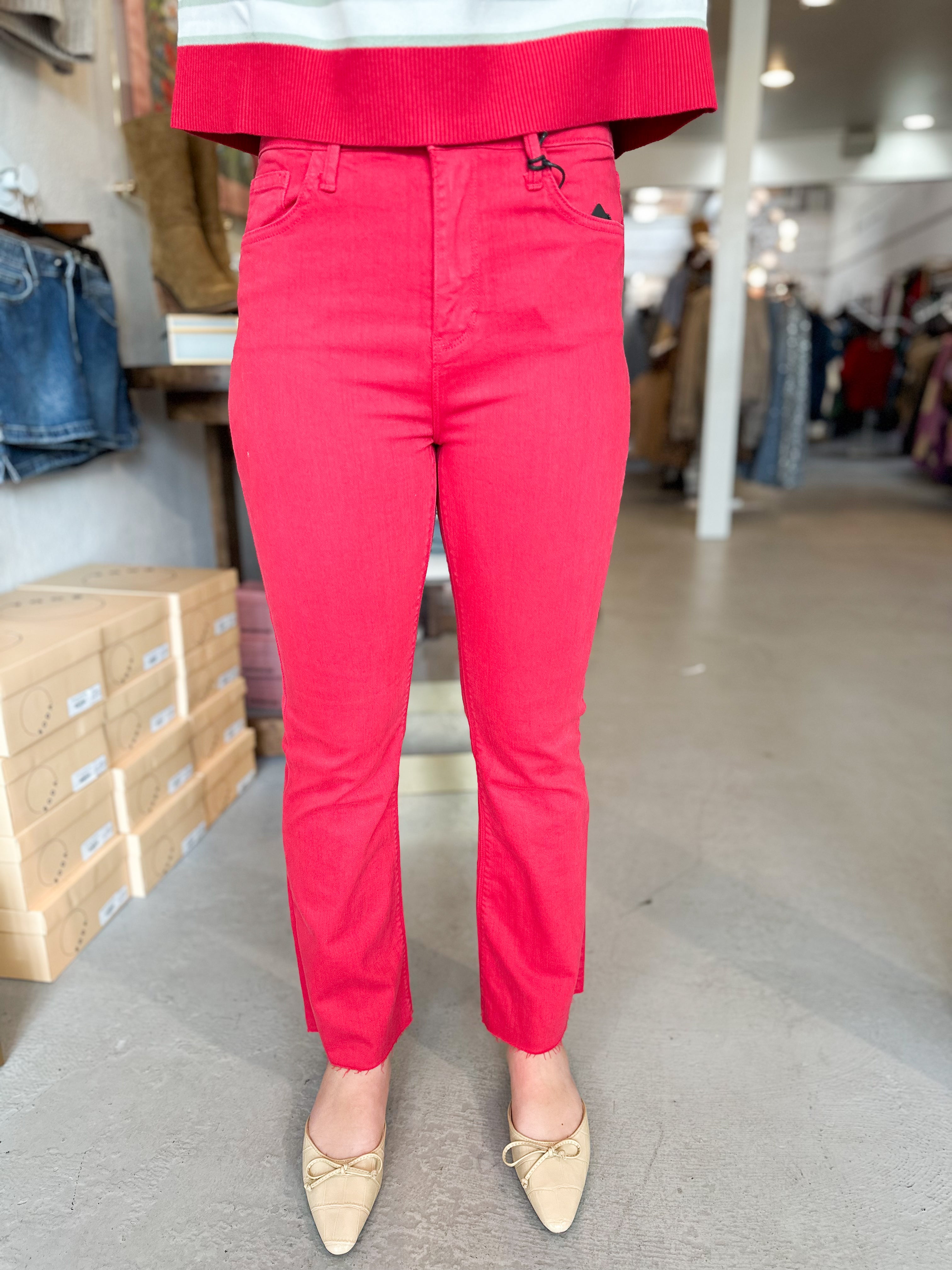 Vintage Red Crop Flare