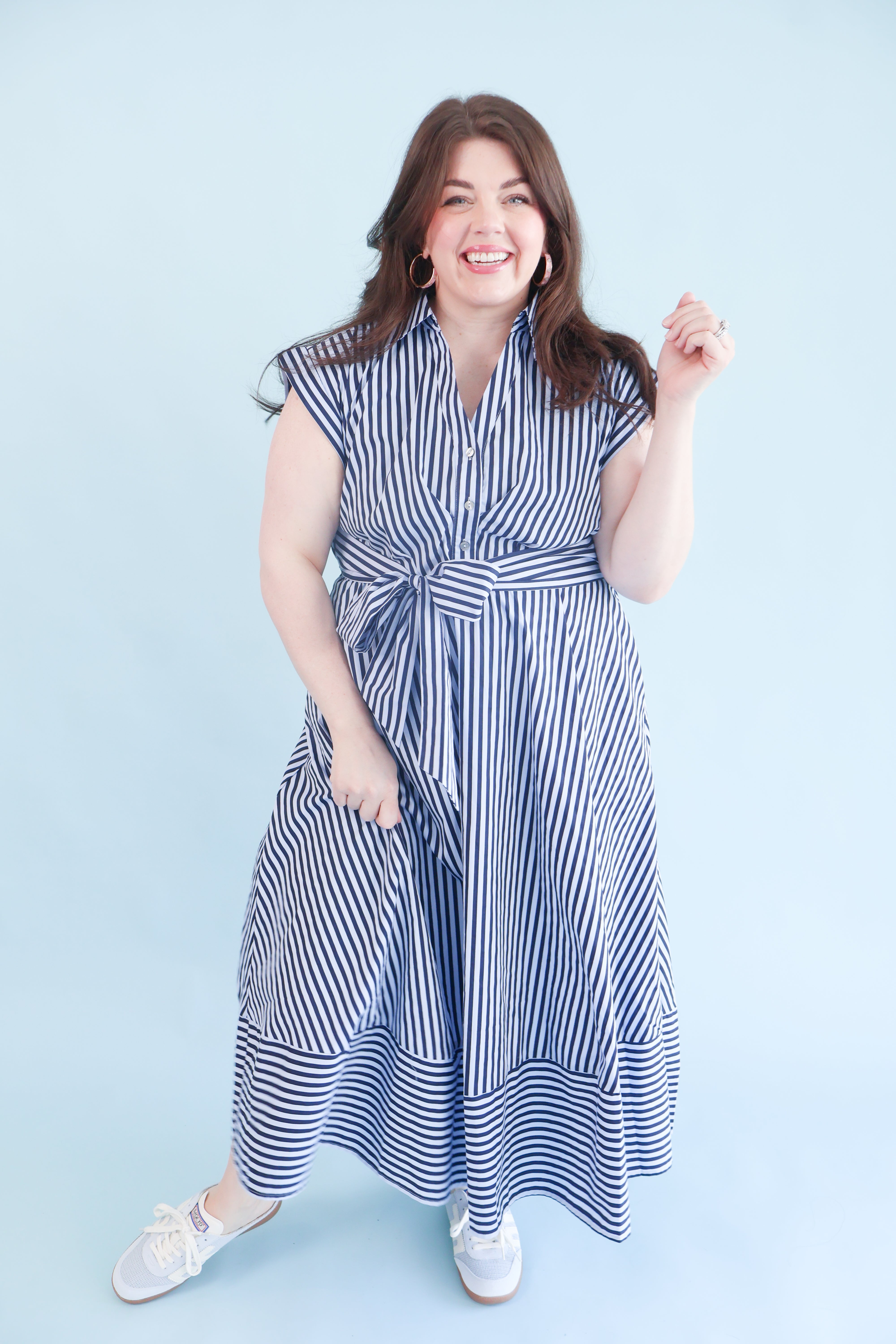 Plus Size Timeless Stripe Midi