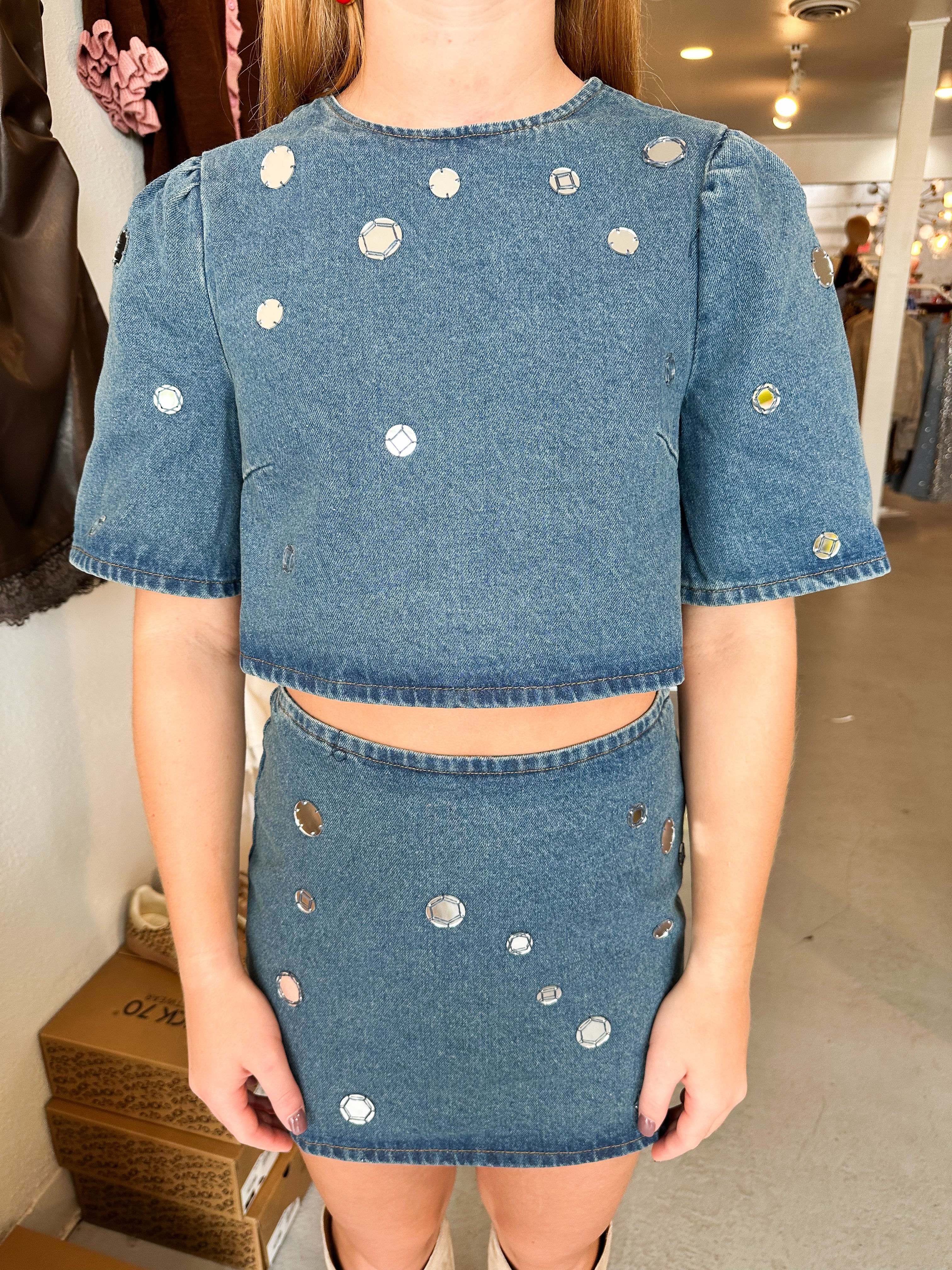 Made You Look Denim Top