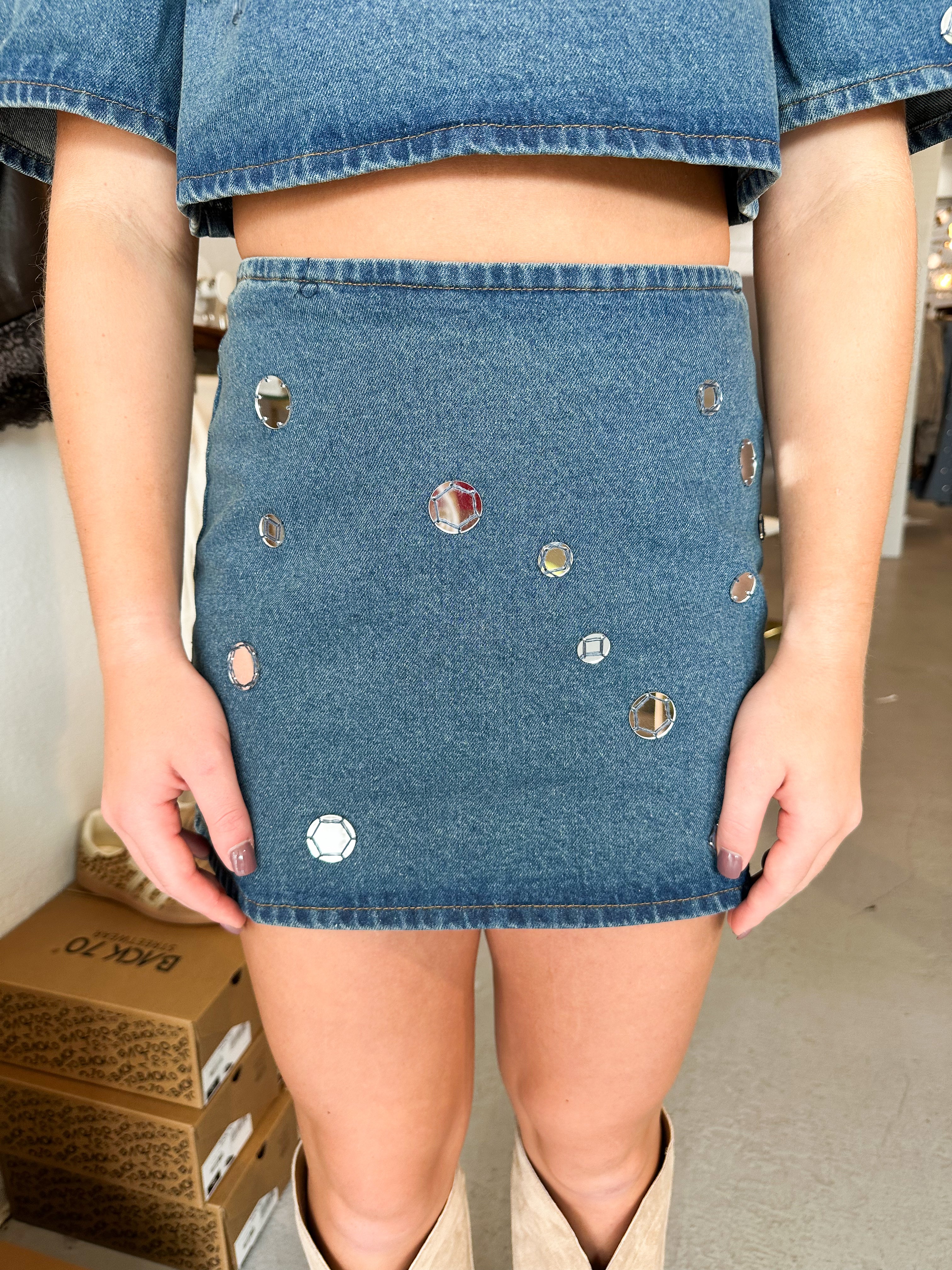 Made You Look Denim Skirt