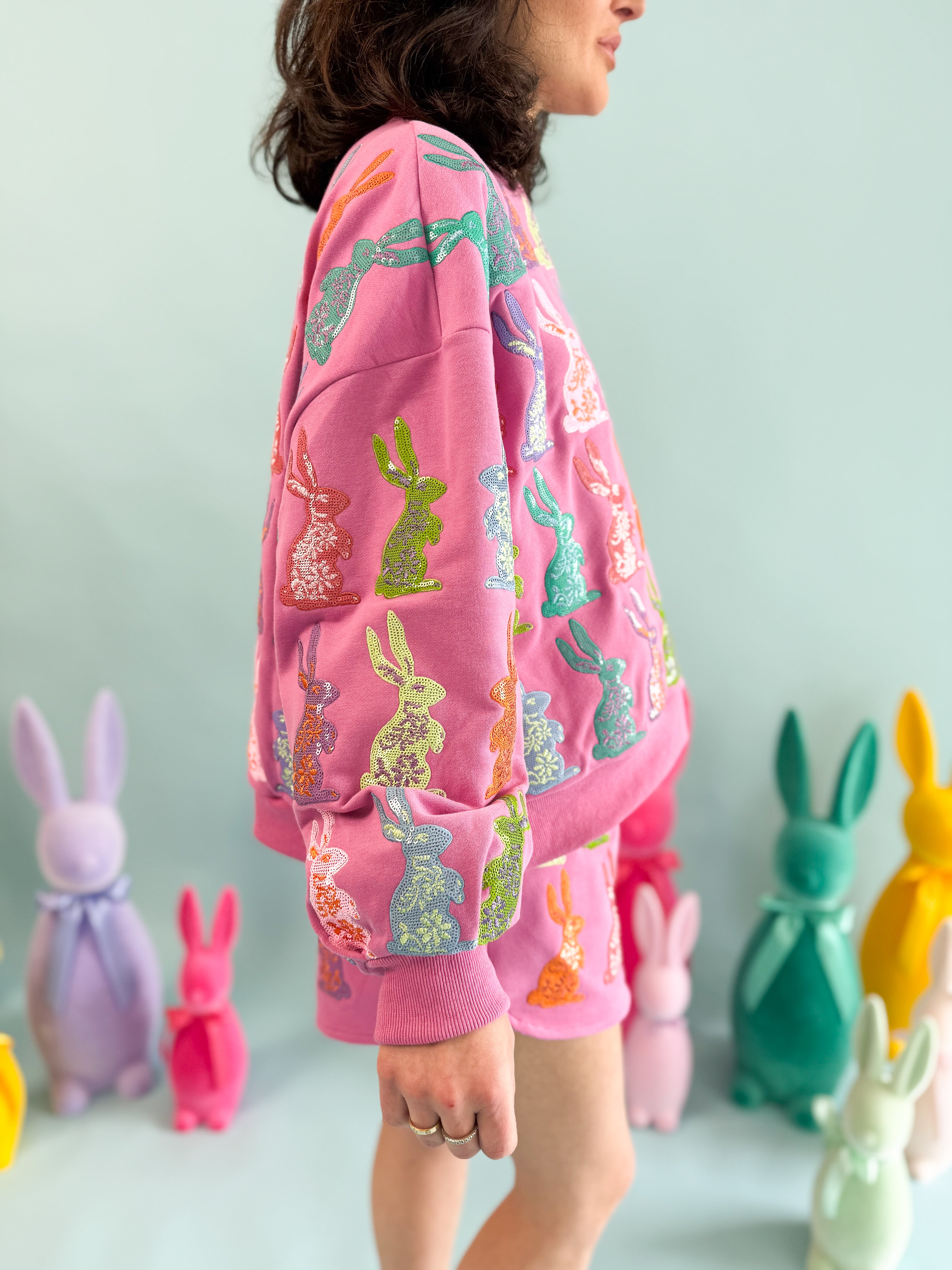 Queen of Sparkles Purple Easter Bunny Sweatshirt