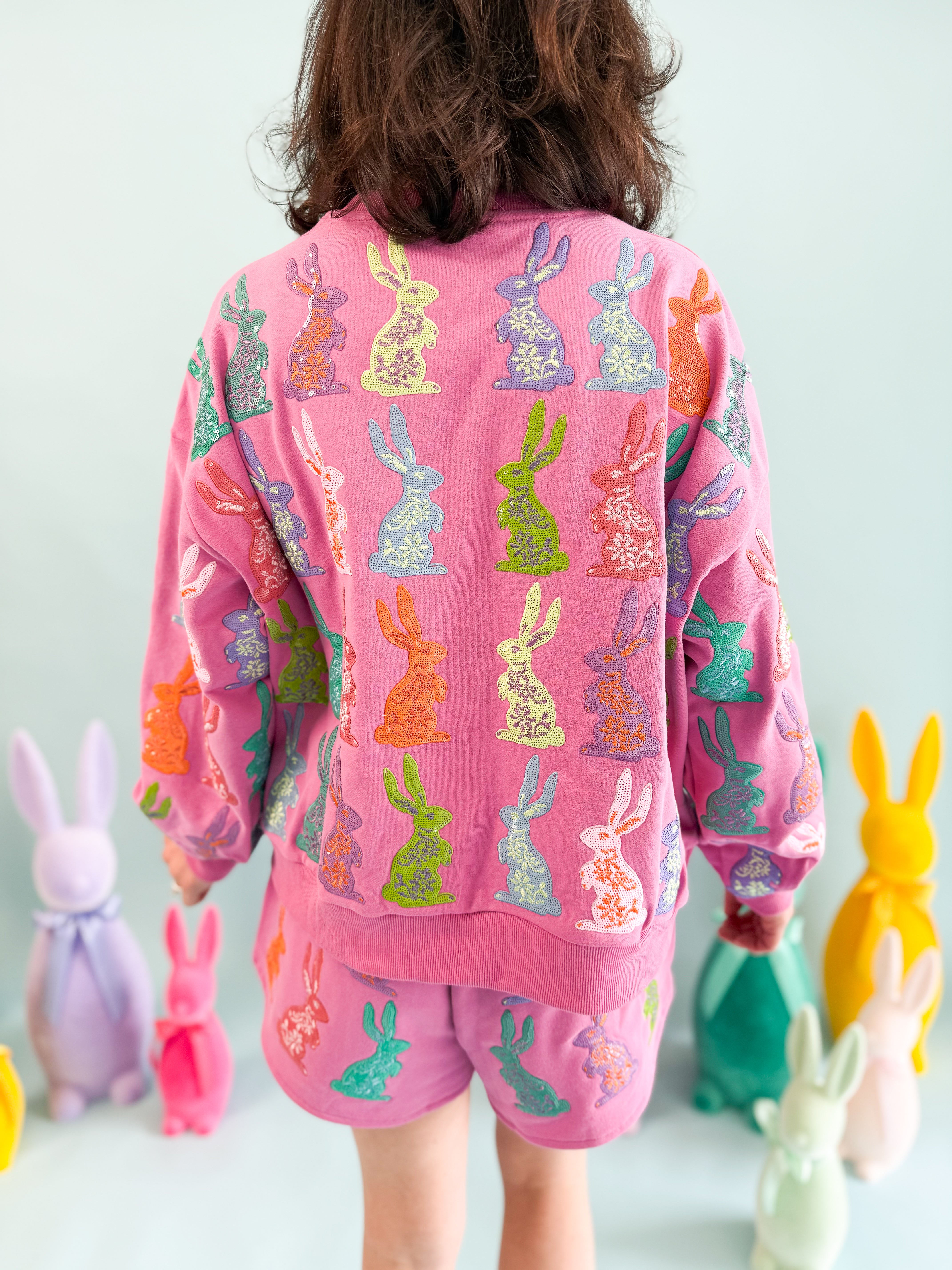 Queen of Sparkles Purple Easter Bunny Sweatshirt