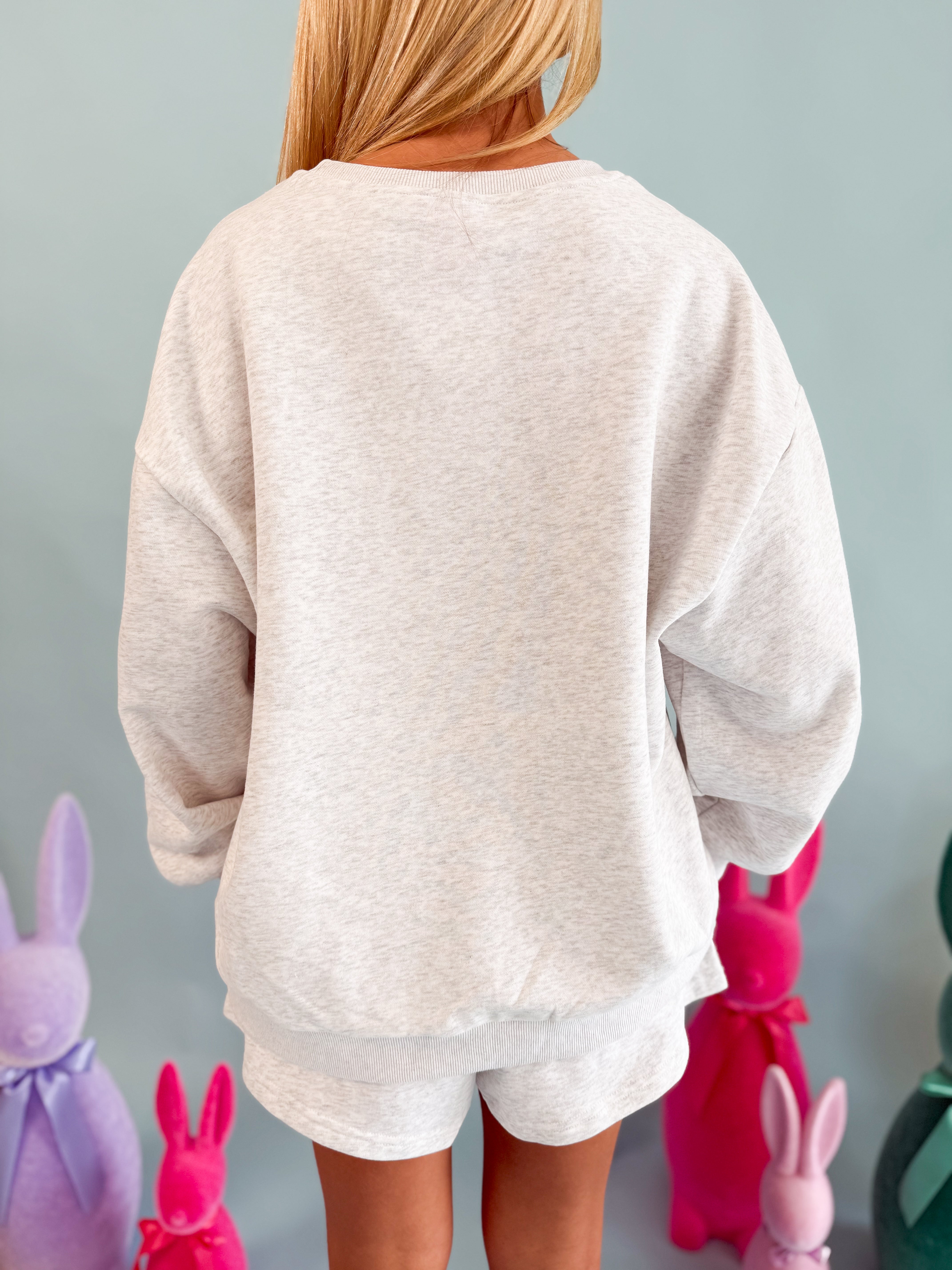 Queen of Sparkles Grey Gingham Card Sweatshirt