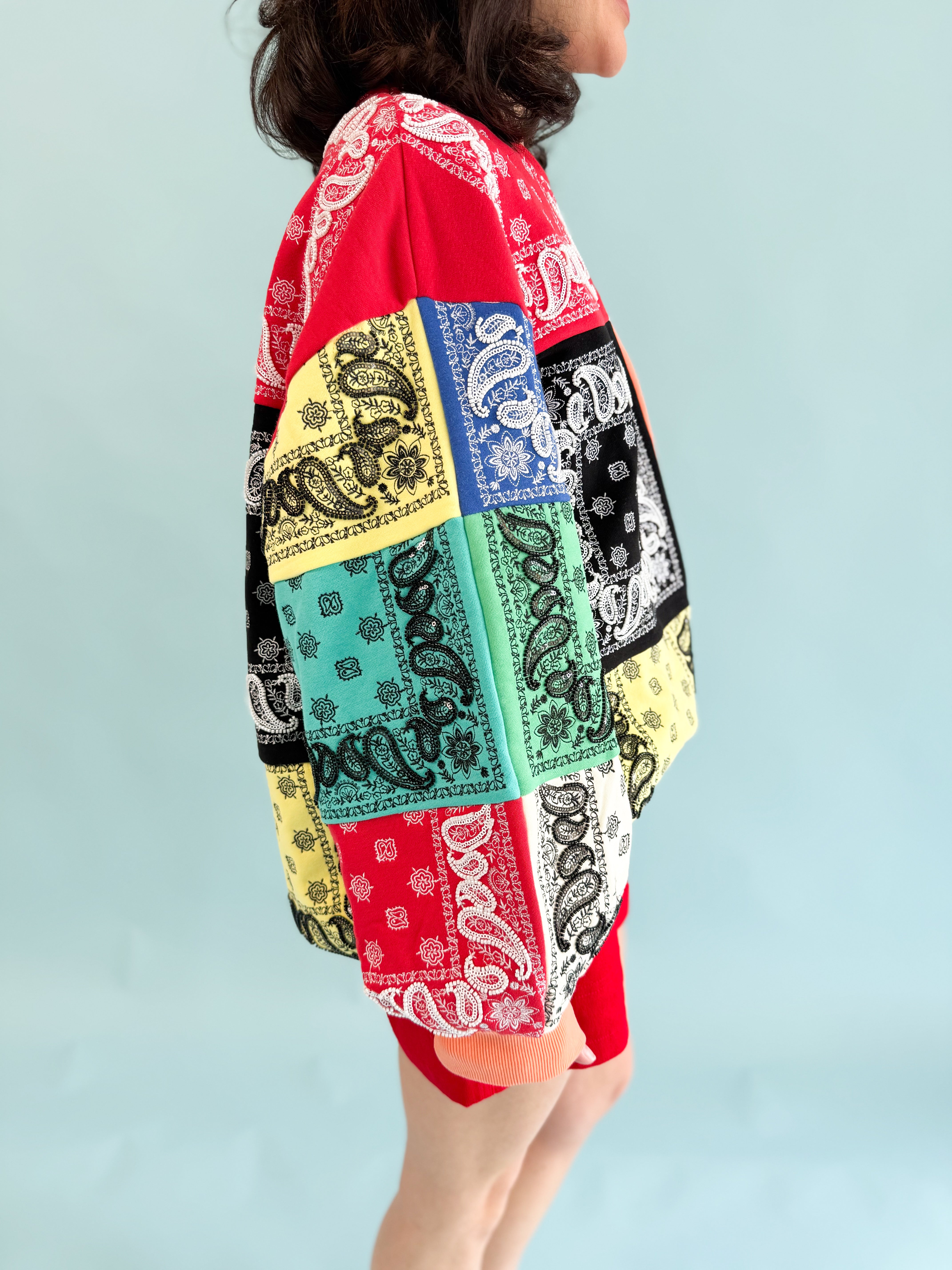 Queen of Sparkles Colorblock Bandana Sweatshirt