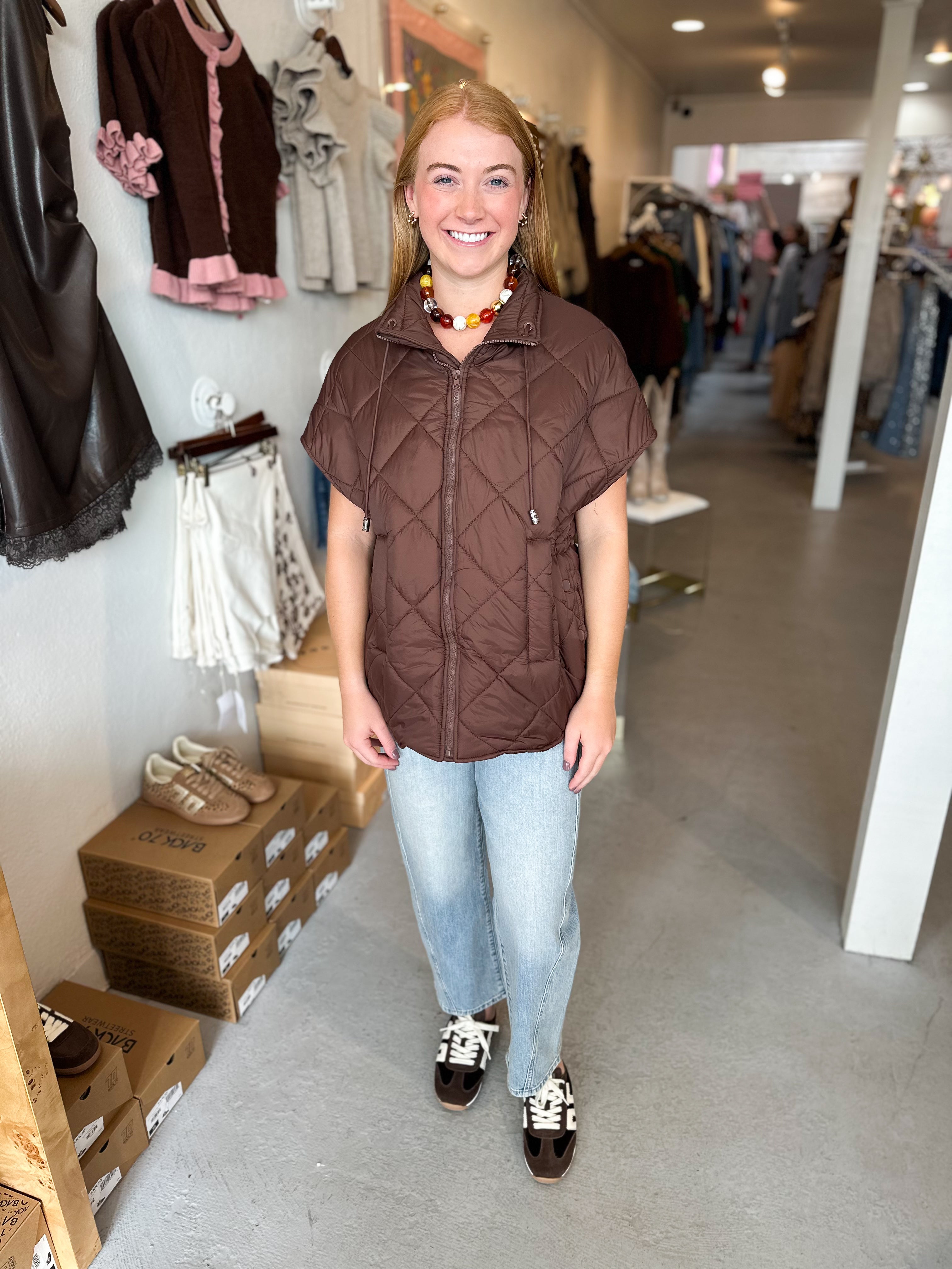 Funnel Neck Puffer Vest