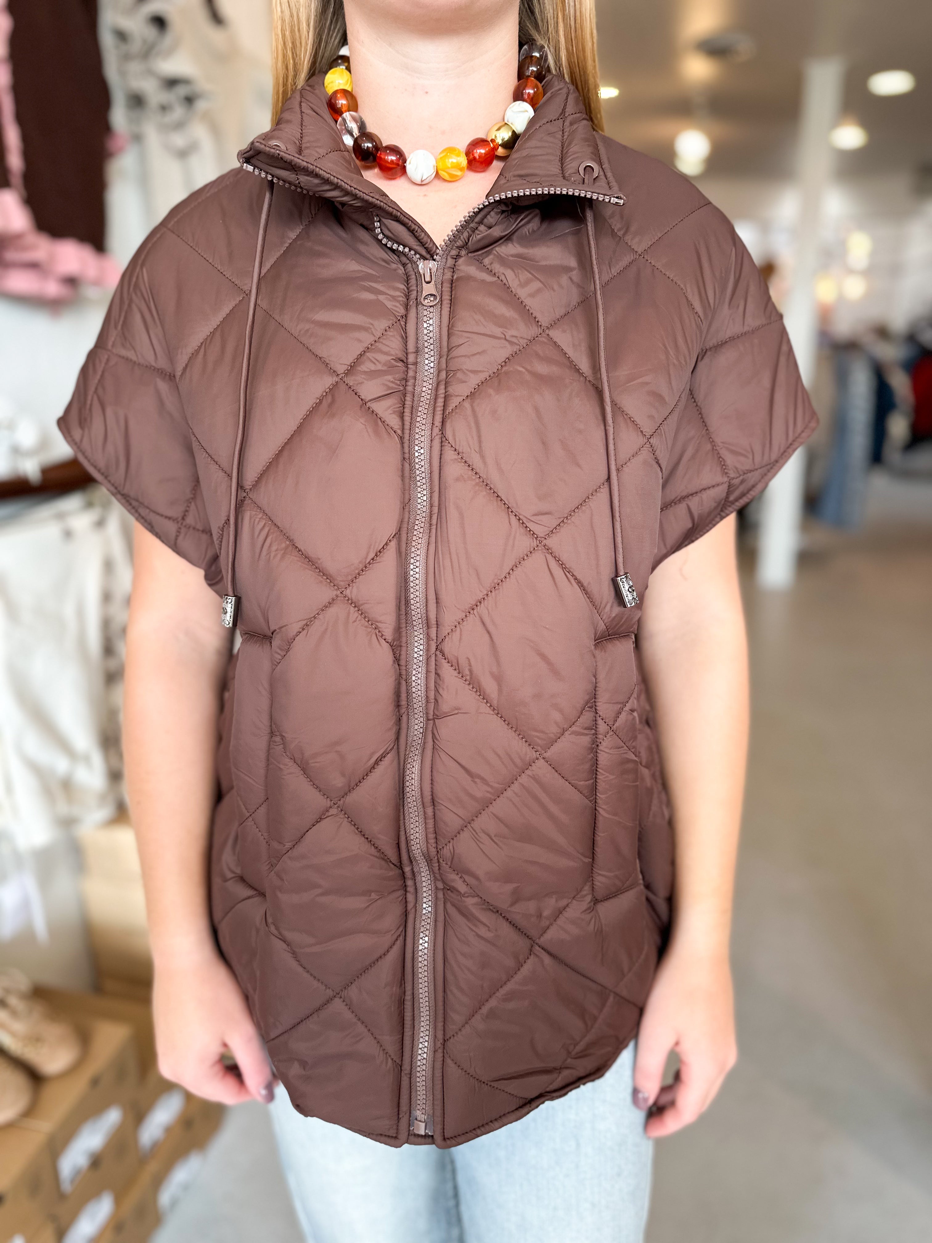 Funnel Neck Puffer Vest