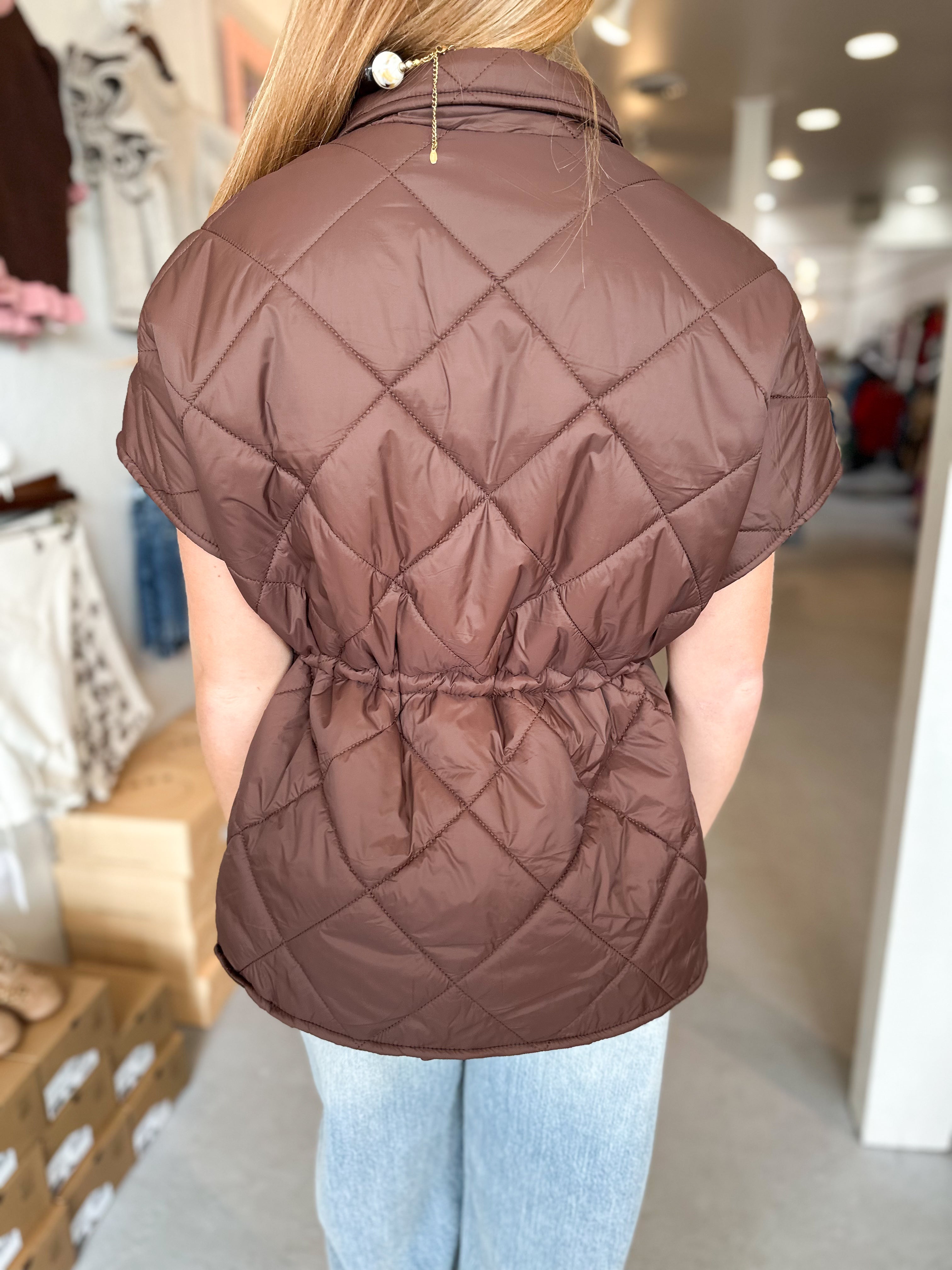 Funnel Neck Puffer Vest