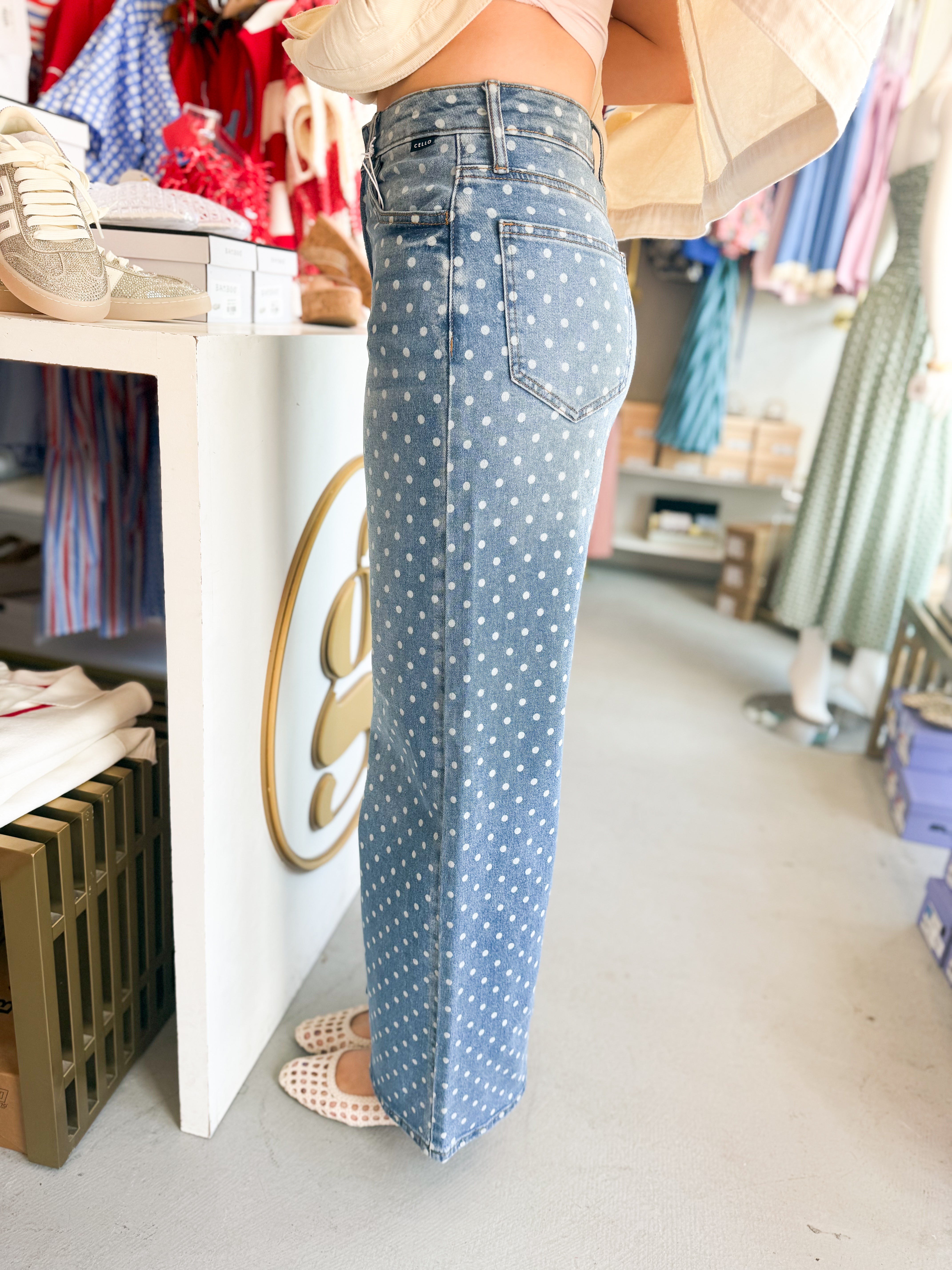 Dot High Rise Wide Leg