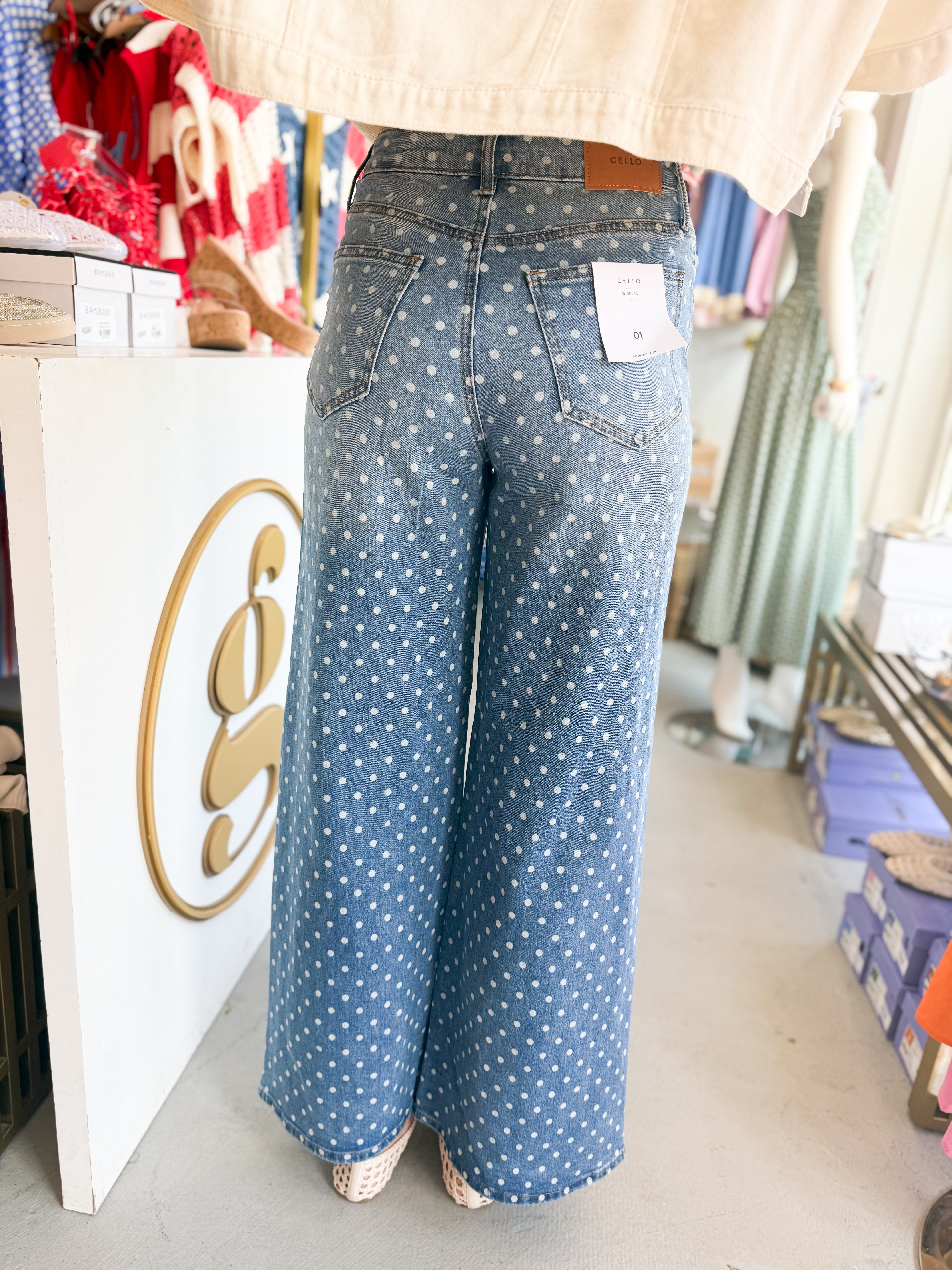 Dot High Rise Wide Leg