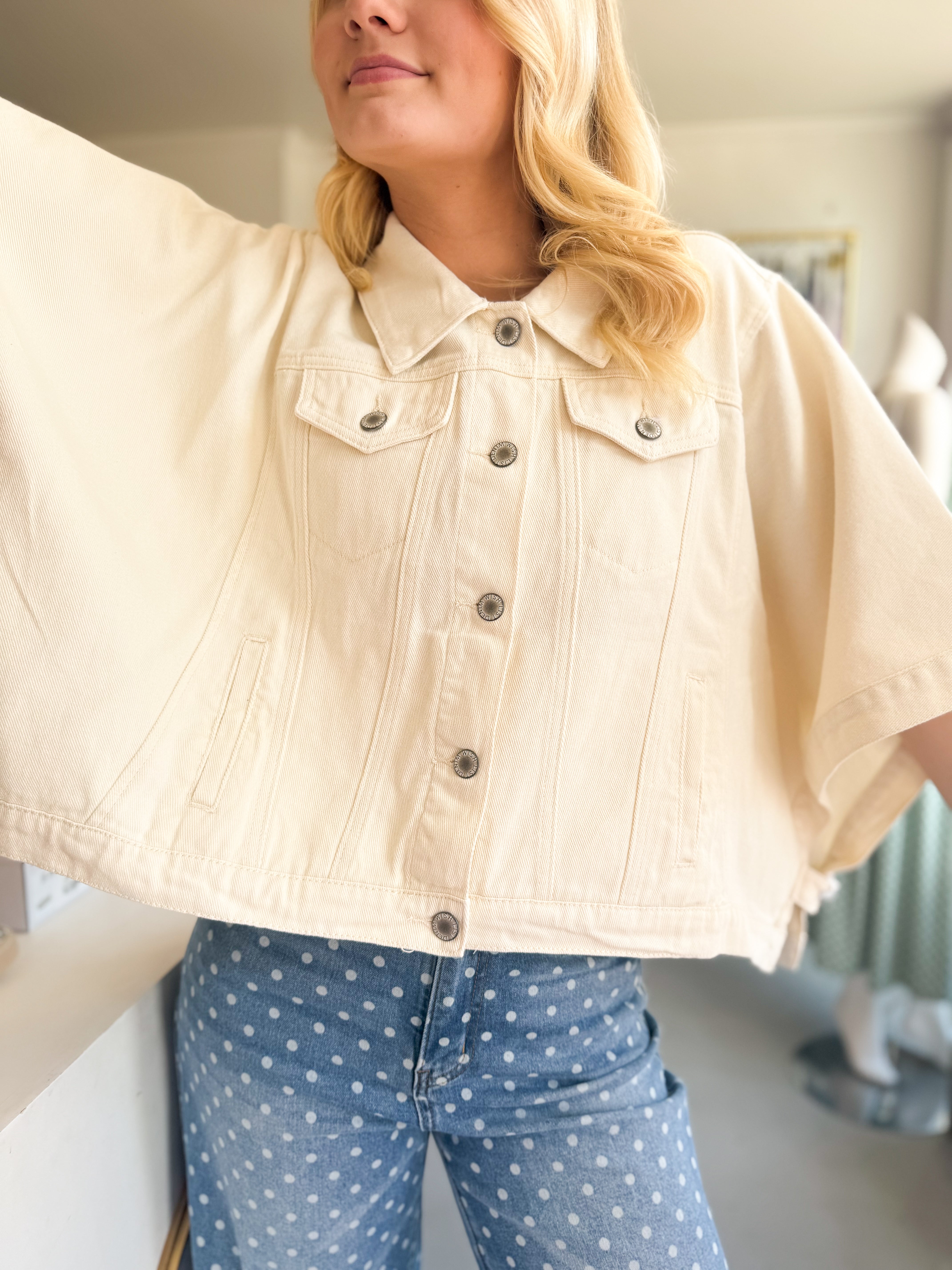 Denim Poncho Jacket