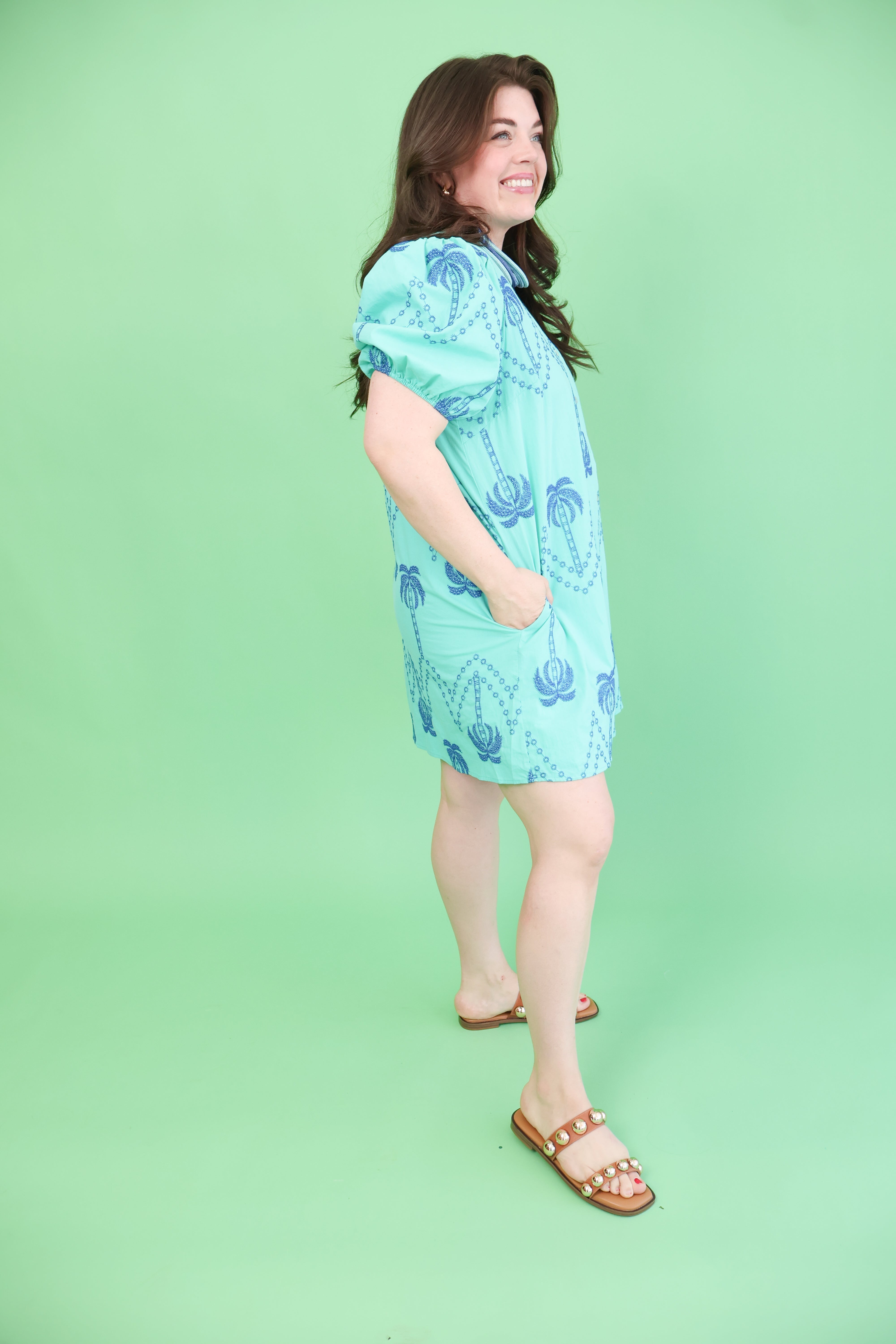 Plus Size Coastal Palm Dress