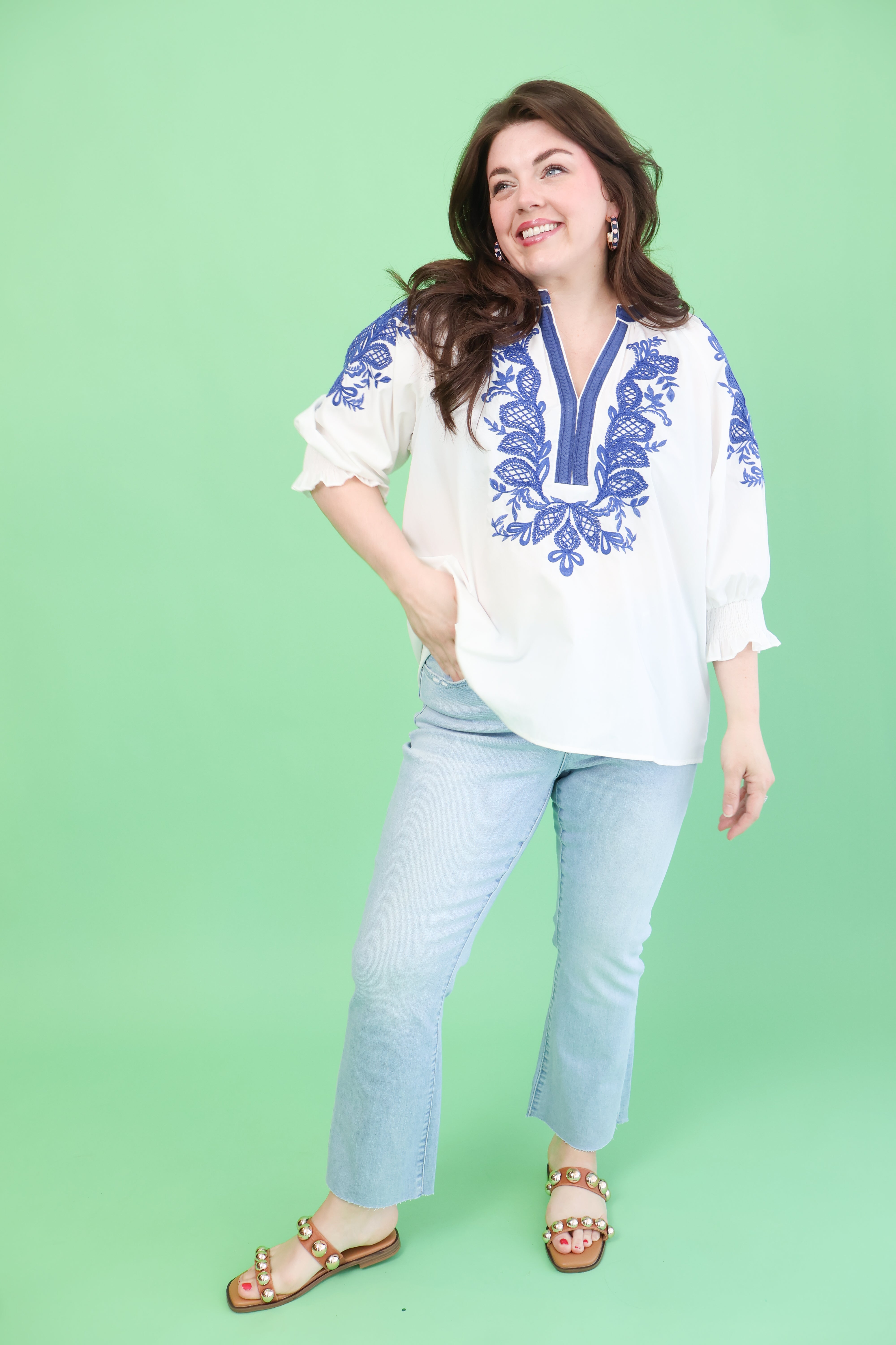 Plus Size Coastal Garden Top