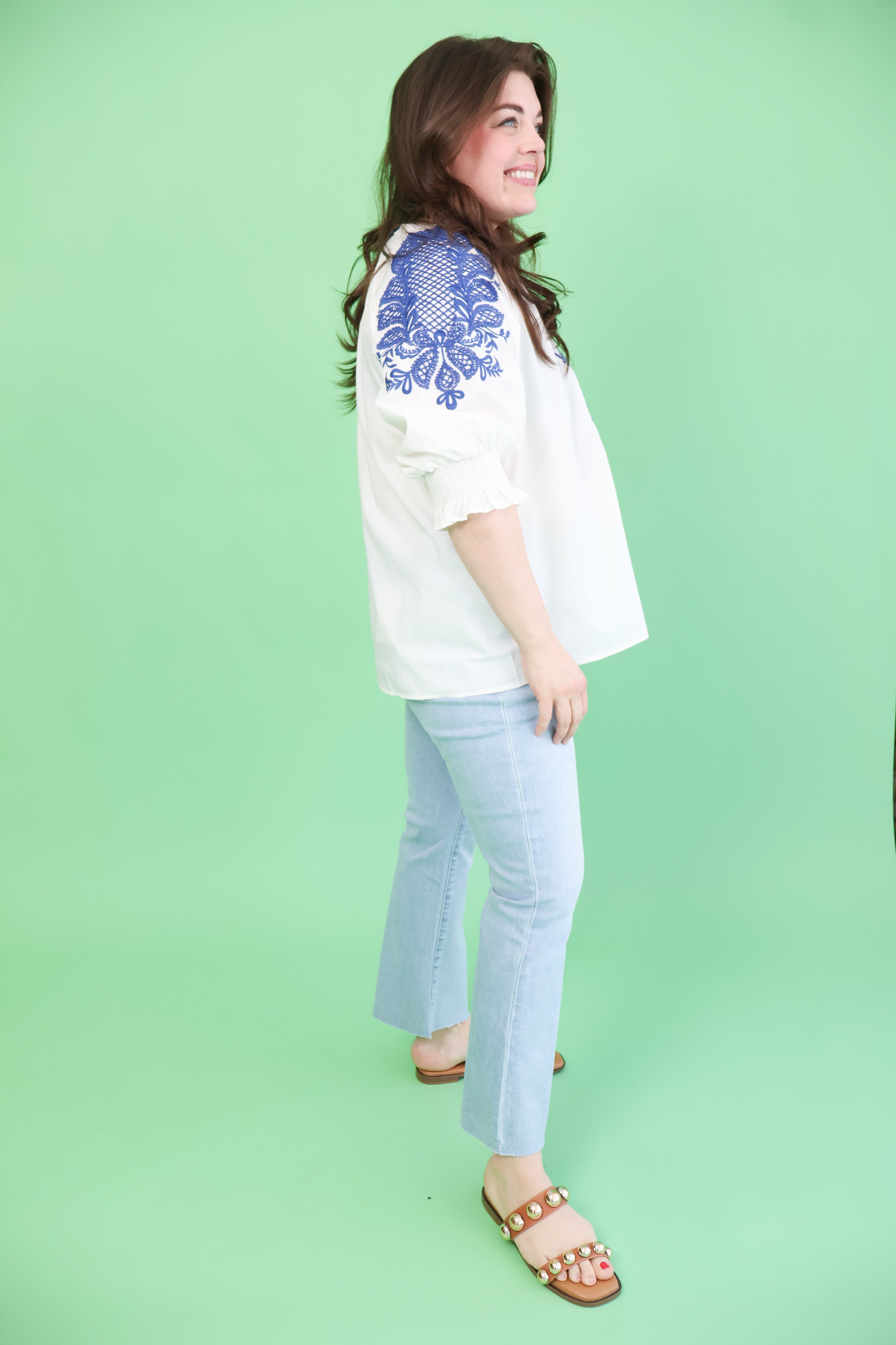 Plus Size Coastal Garden Top