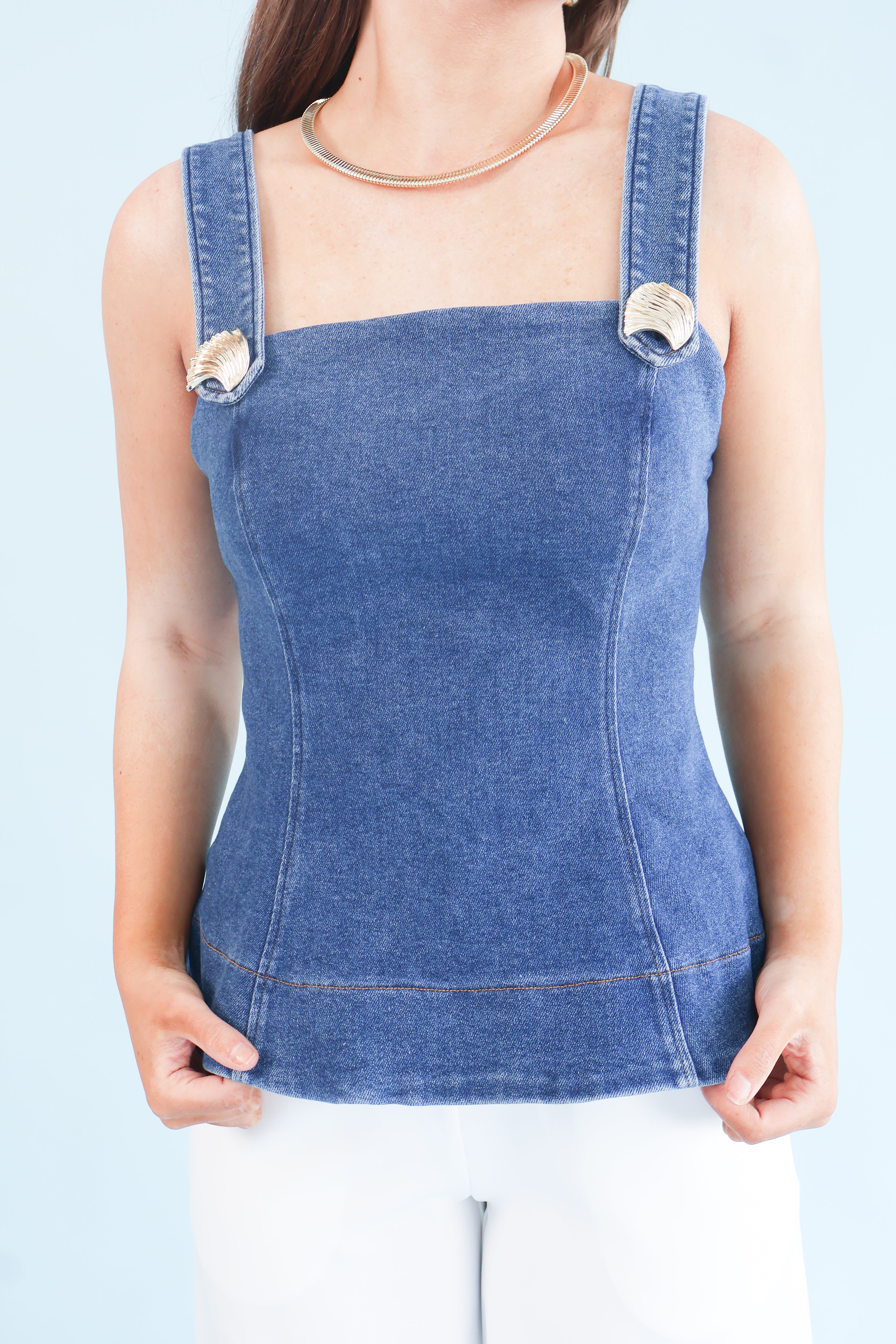 Denim Studio Top