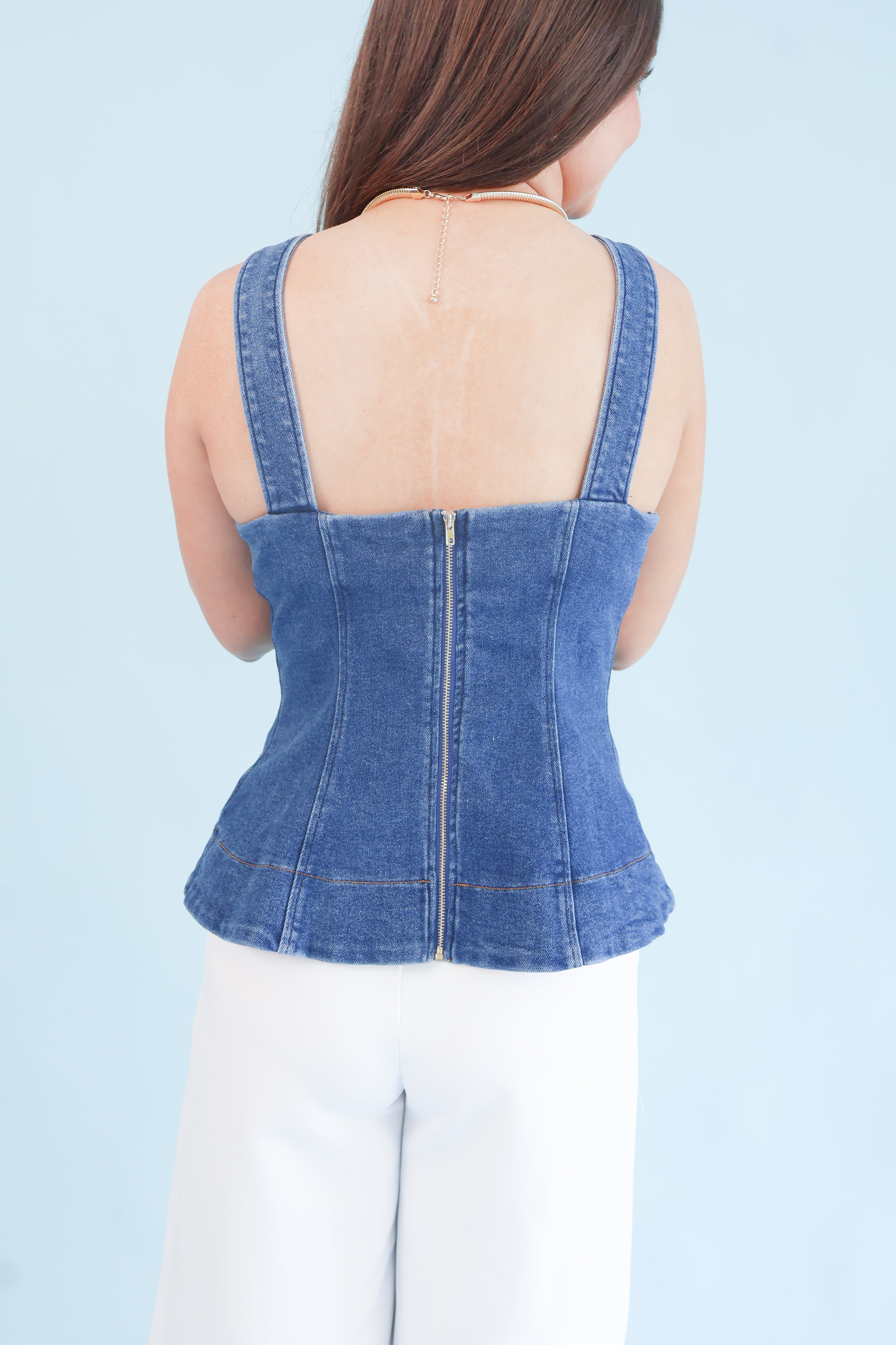 Denim Studio Top