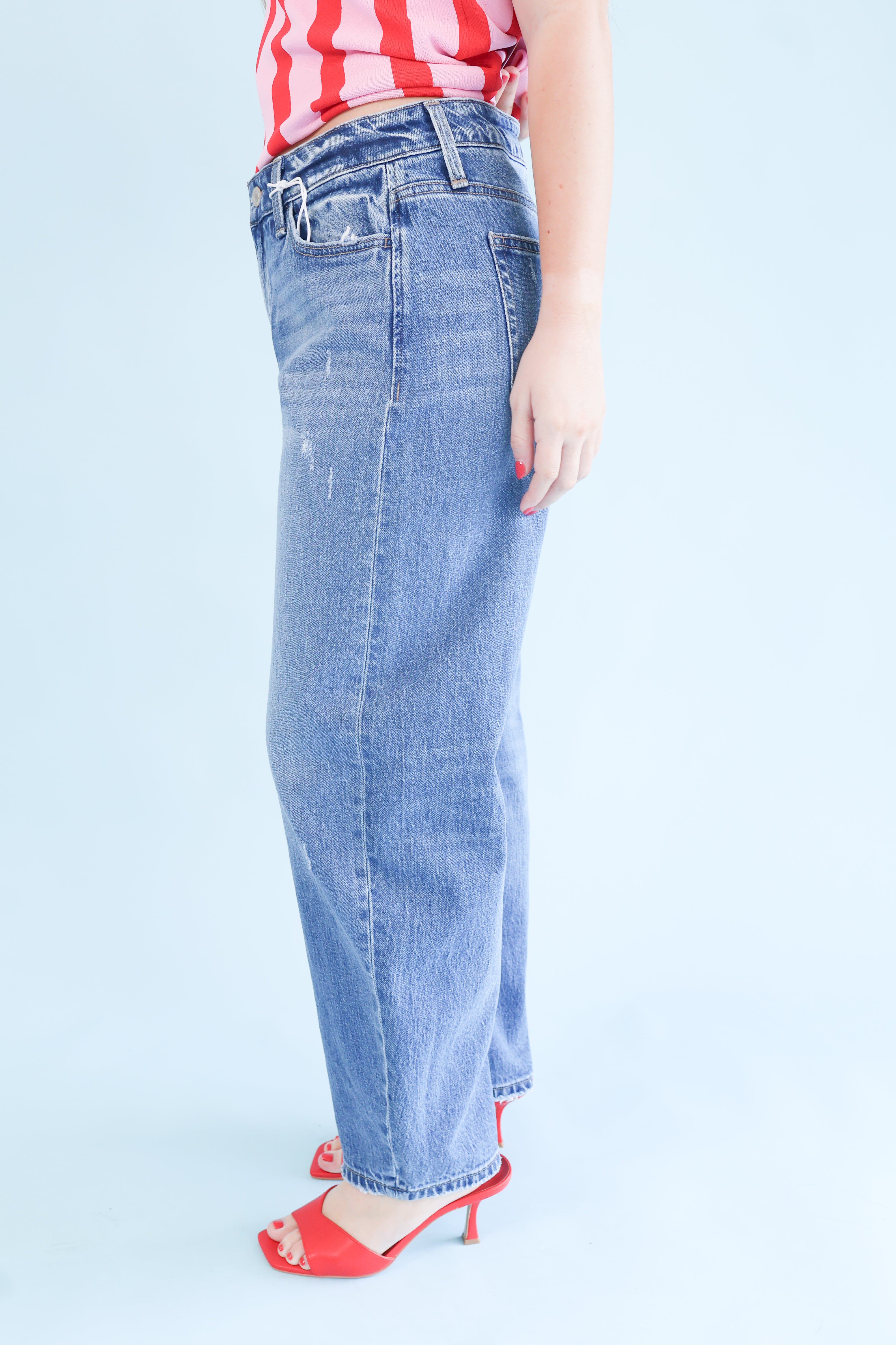 High Rise Barrel Denim