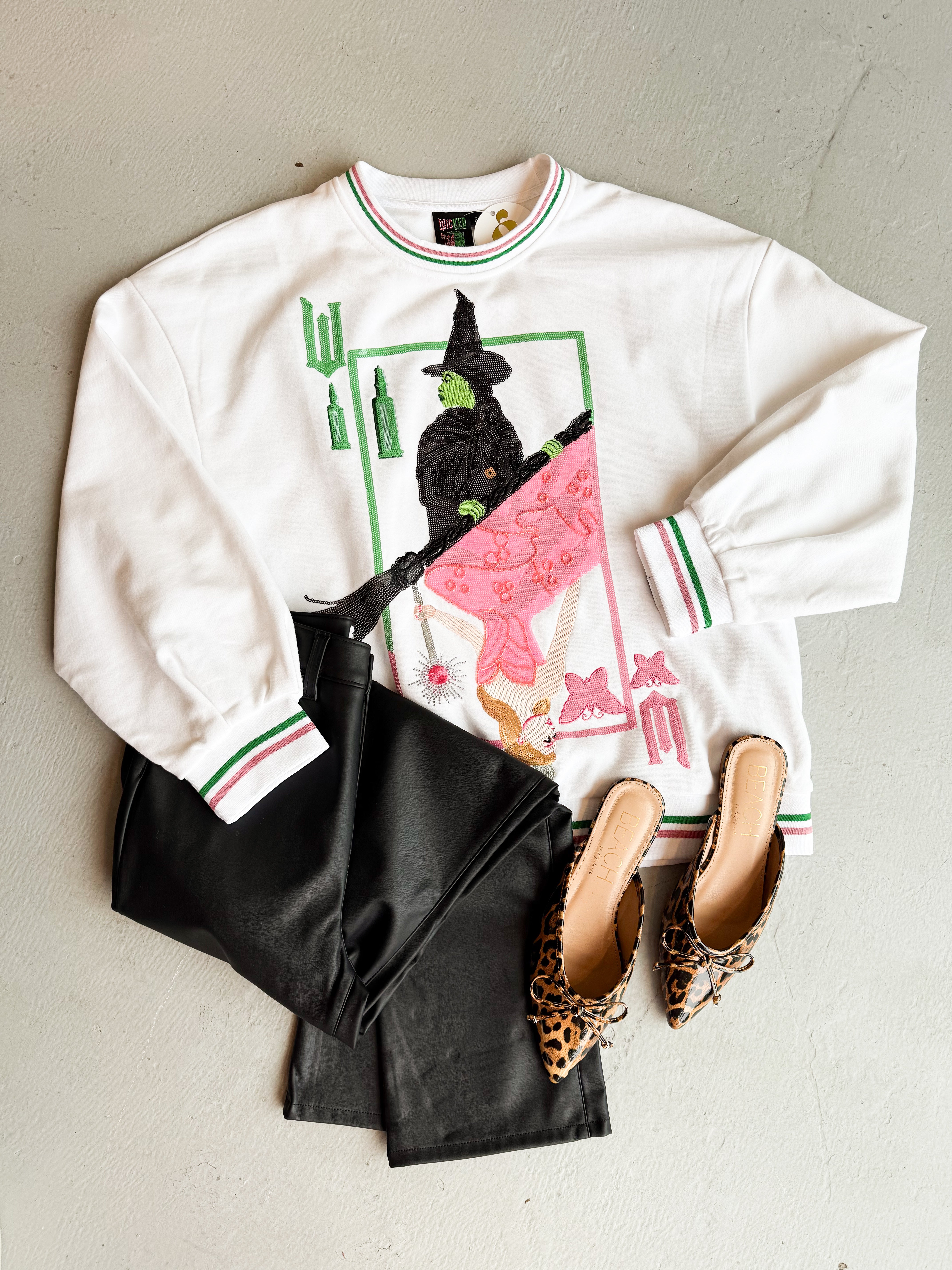 Queen of Sparkles Elphaba & Glinda Card Sweatshirt