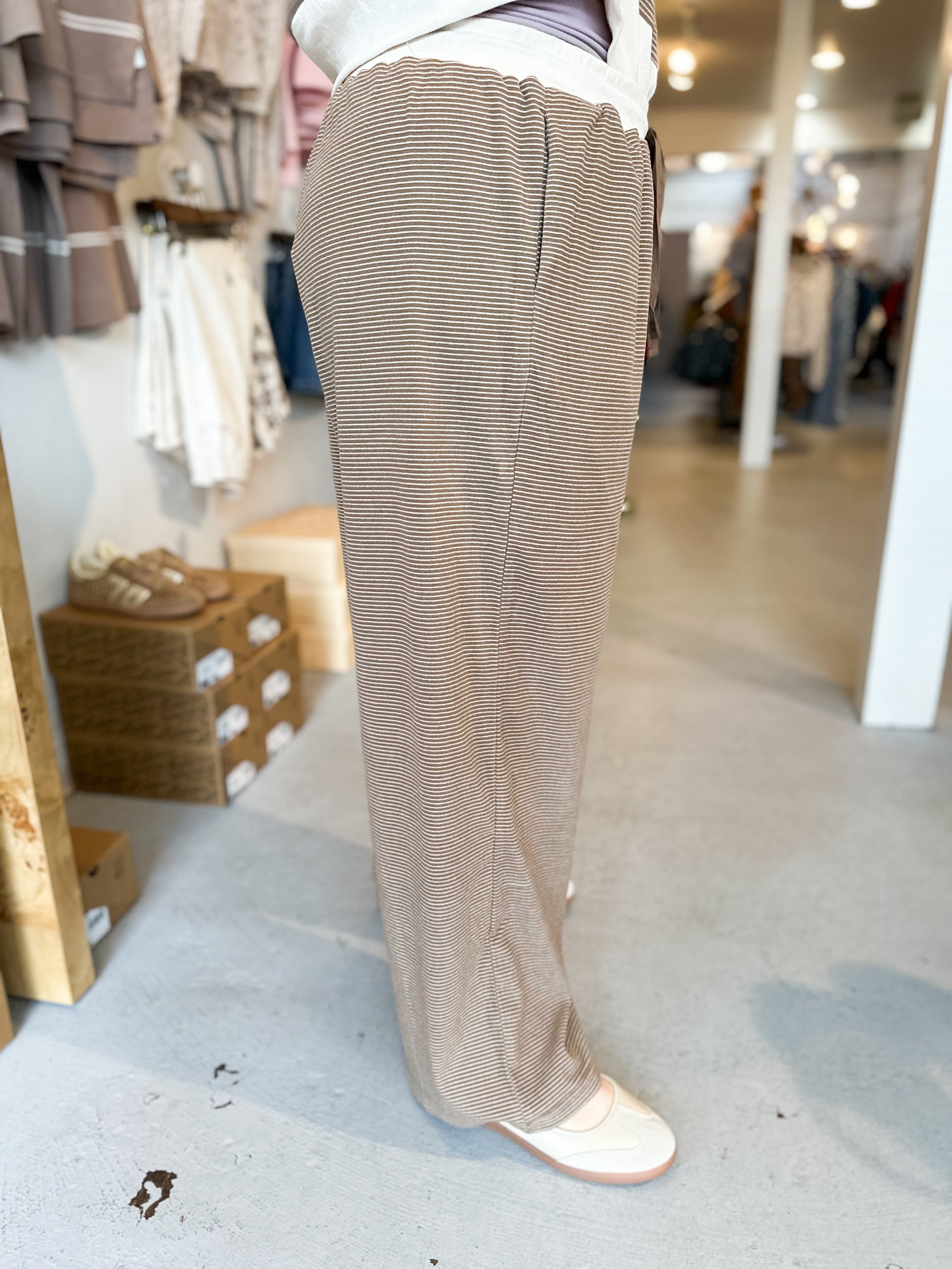 Plus Size Striped Drawstring Pant