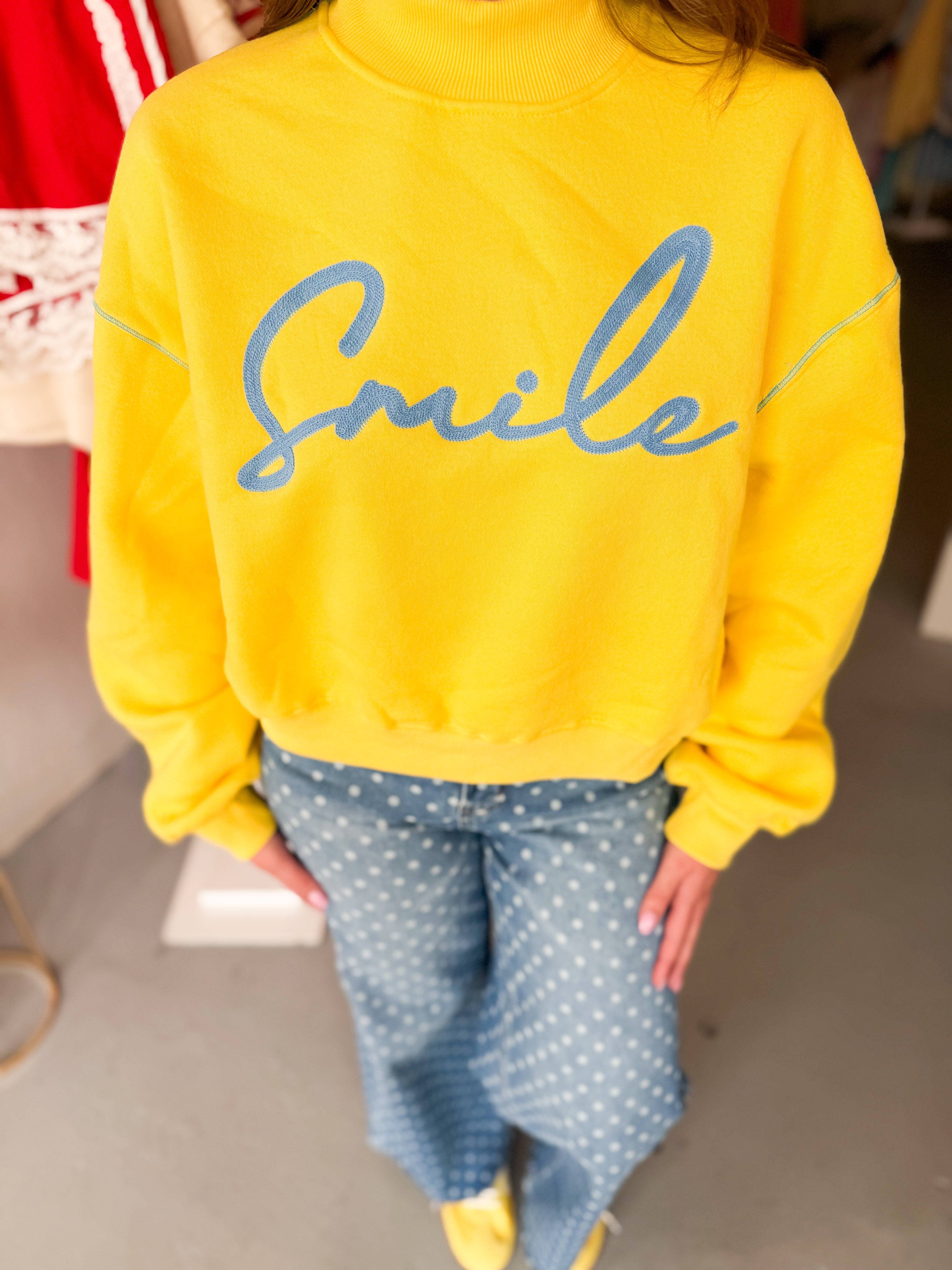 Smile Mockneck Sweatshirt