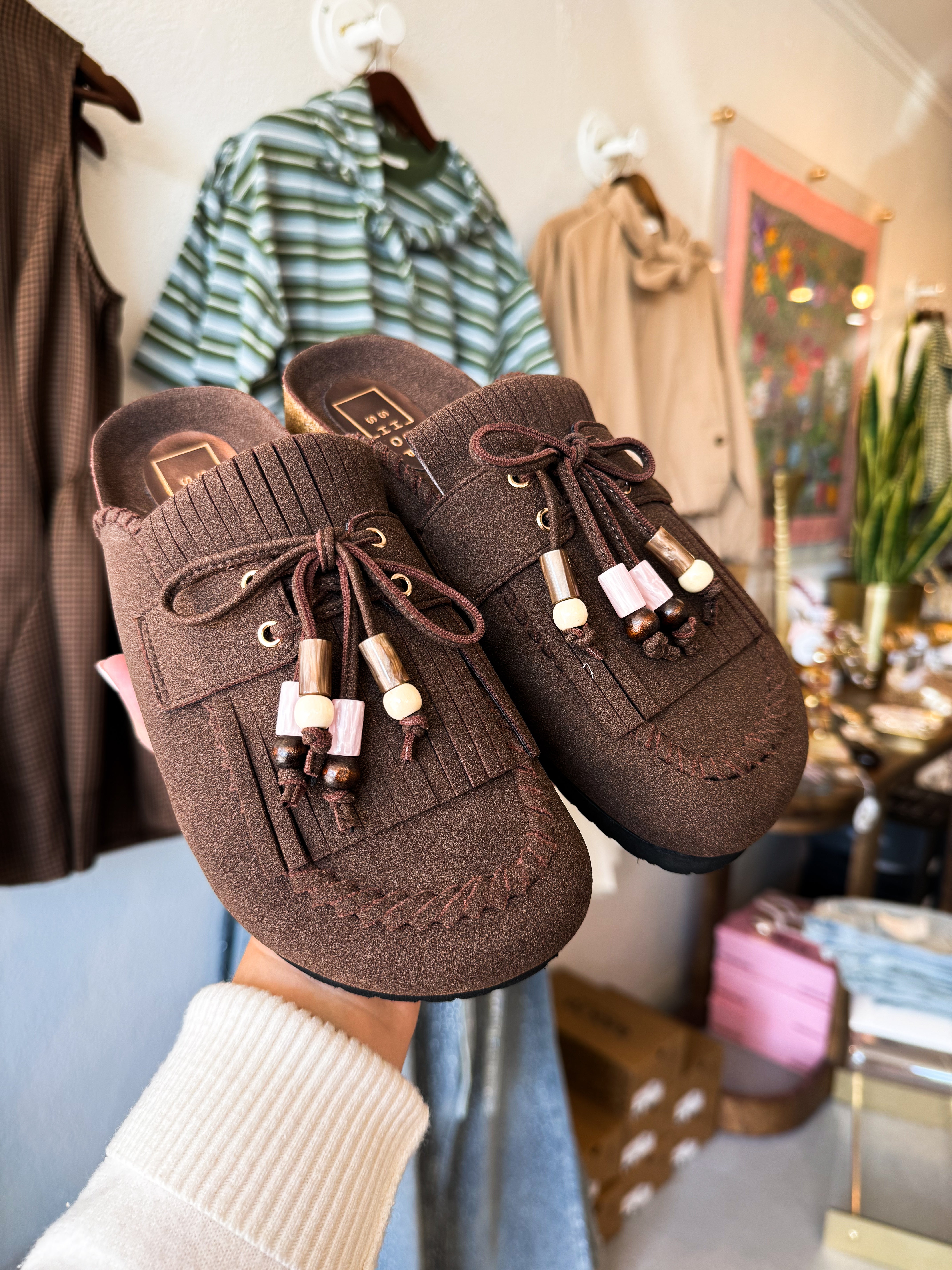 Tilly Brown Suede Clog
