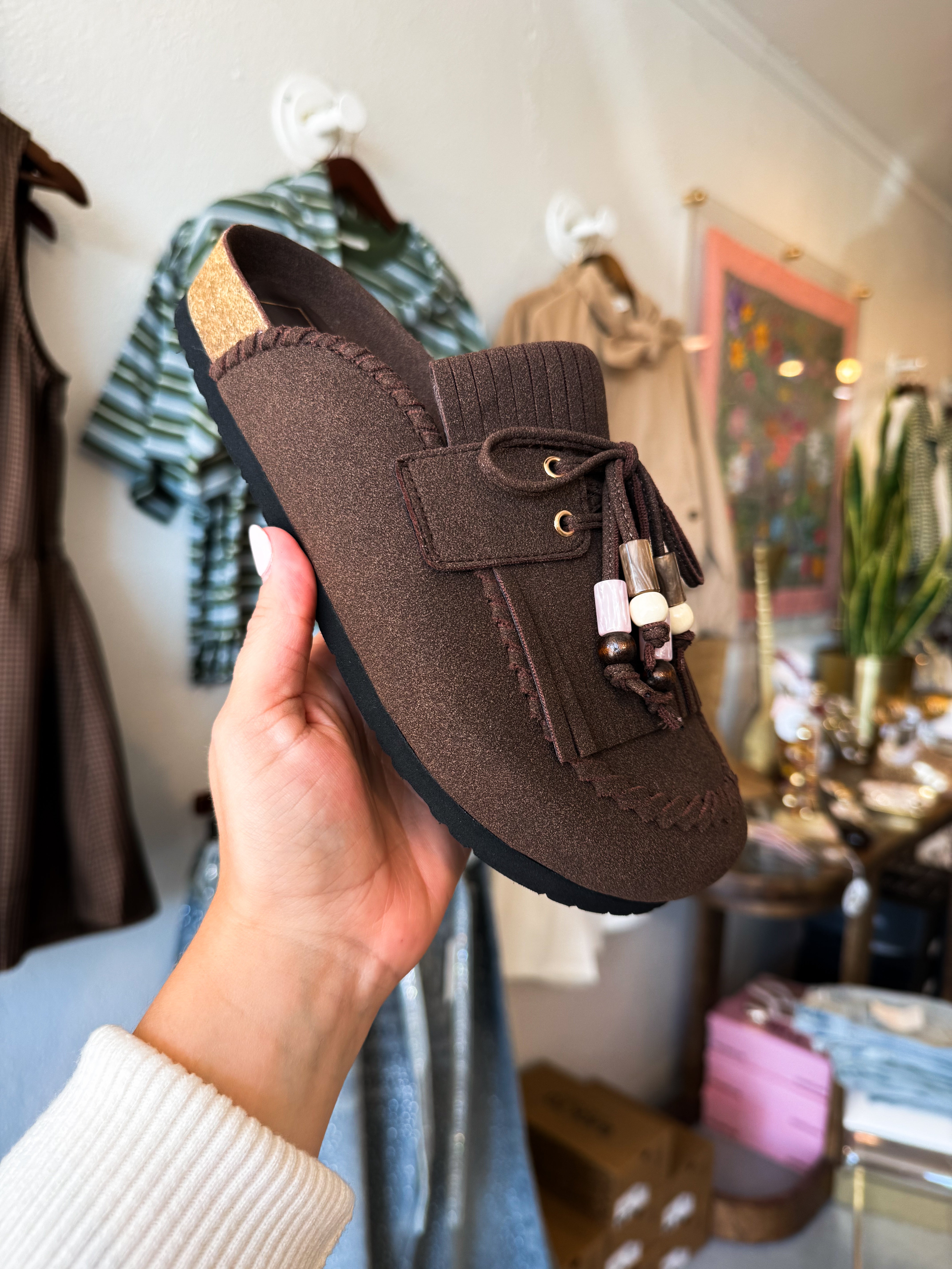 Tilly Brown Suede Clog