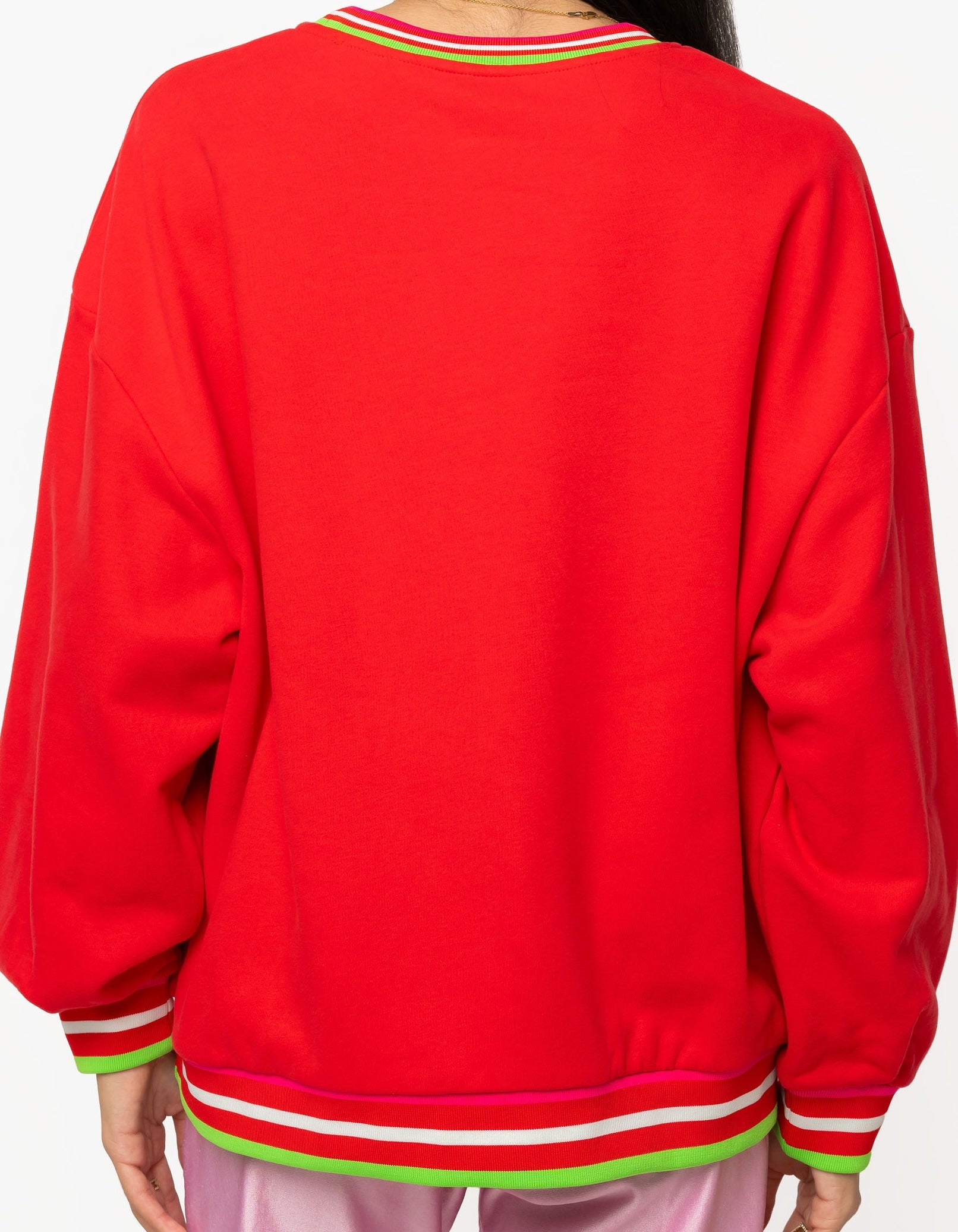 (PRE-ORDER) Queen of Sparkles Red Multi Hat Metallic Santa Sweatshirt