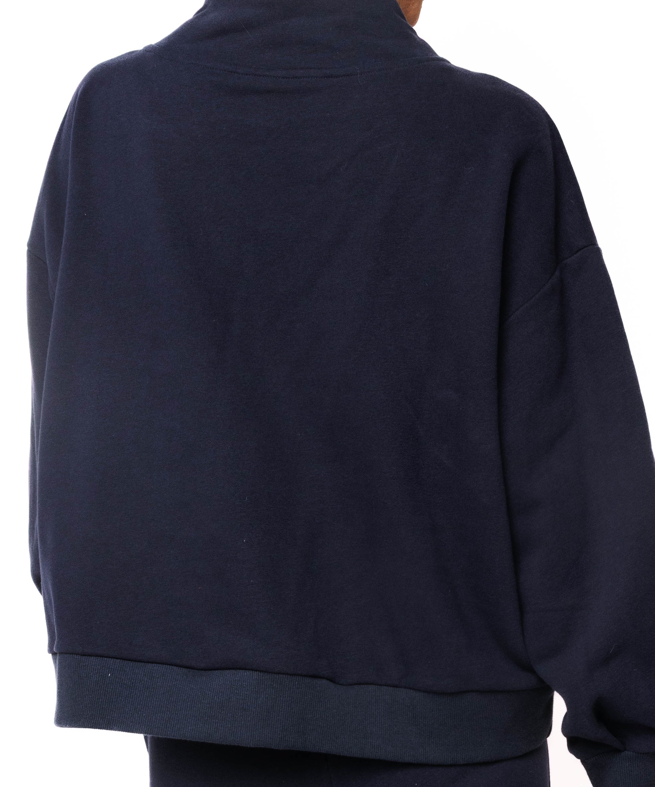 (PRE-ORDER) Queen of Sparkles Navy Christmas Plaid Card Logo Mockneck Sweatshirt