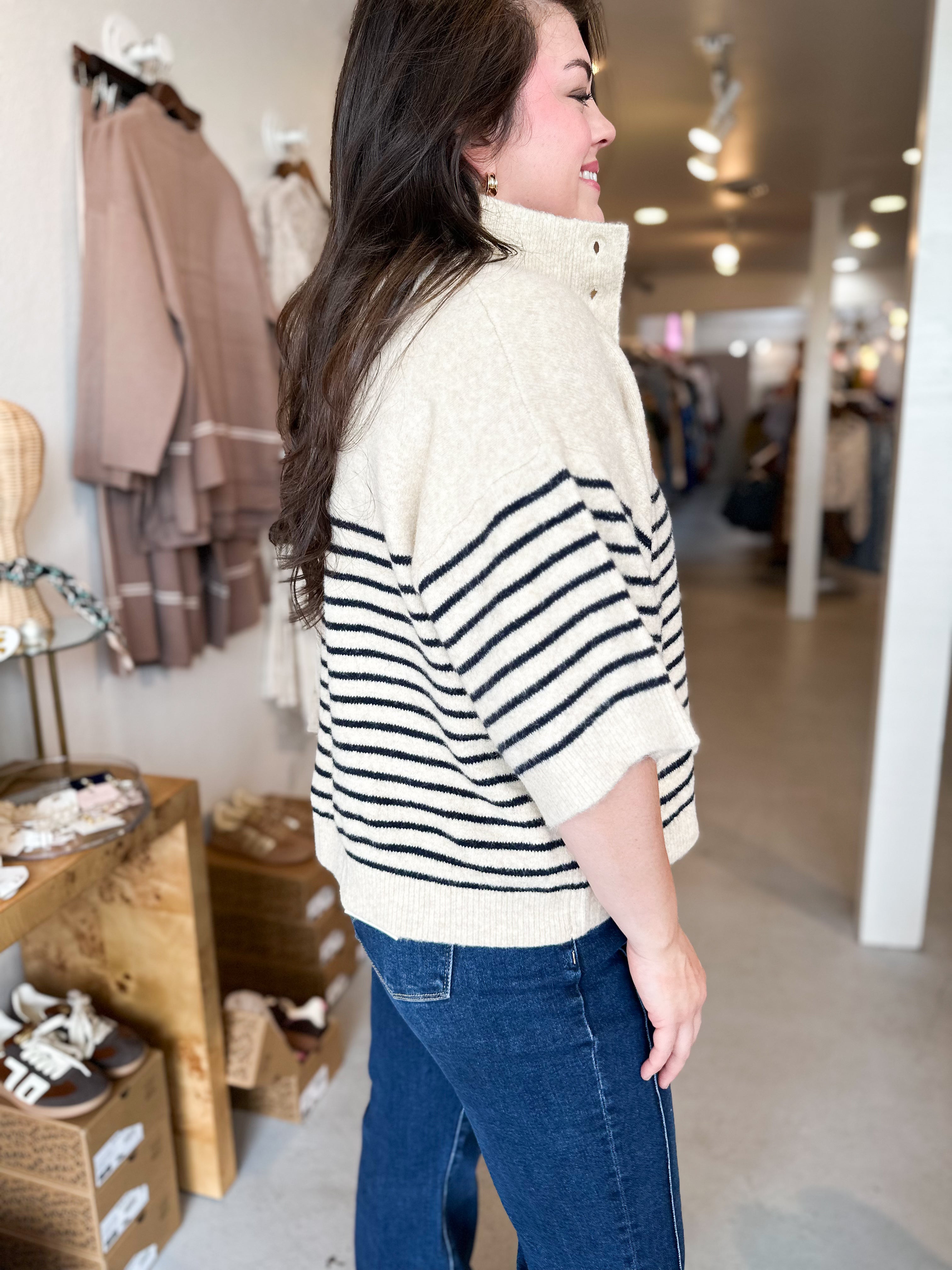 Plus Size Hamptons Henley Sweater