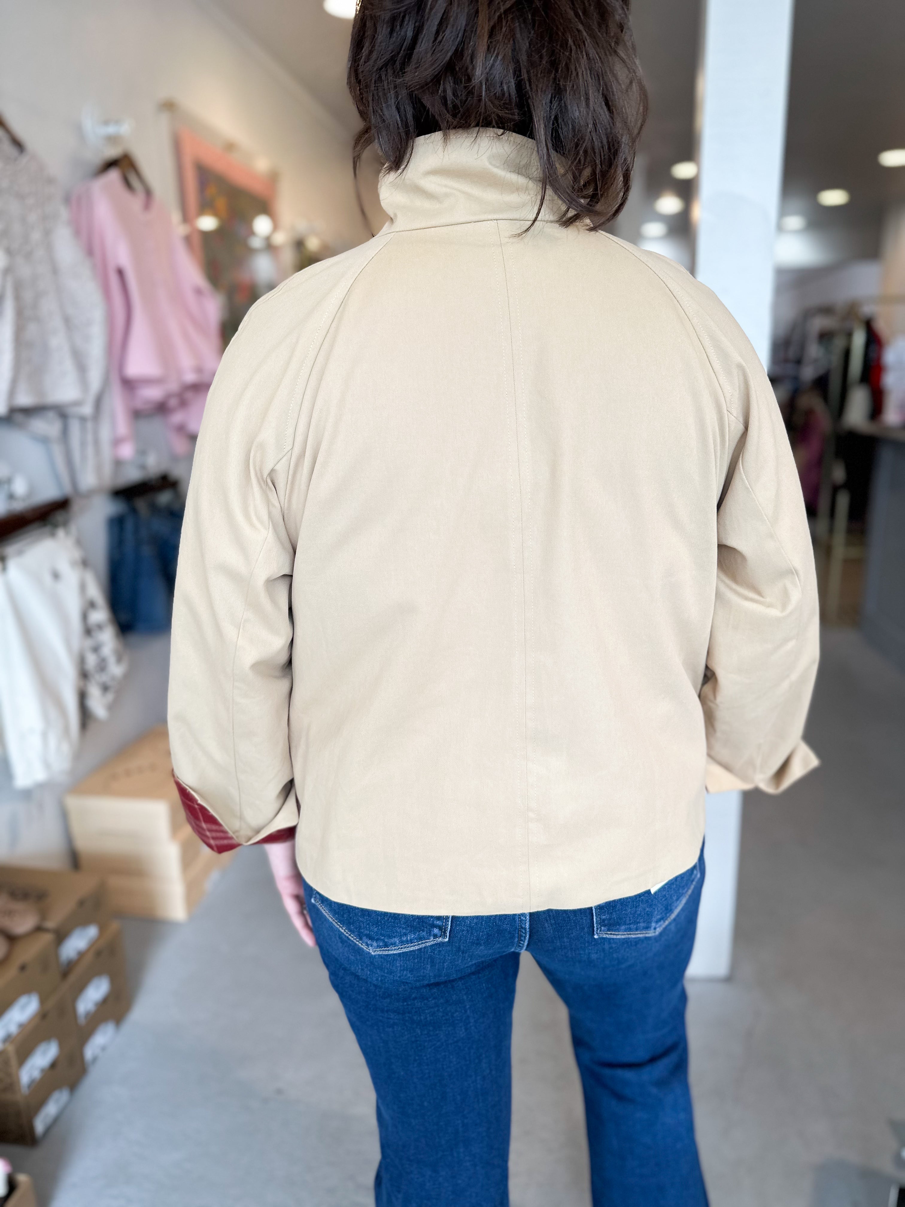 Plus Size Reversible Crop Trench Coat