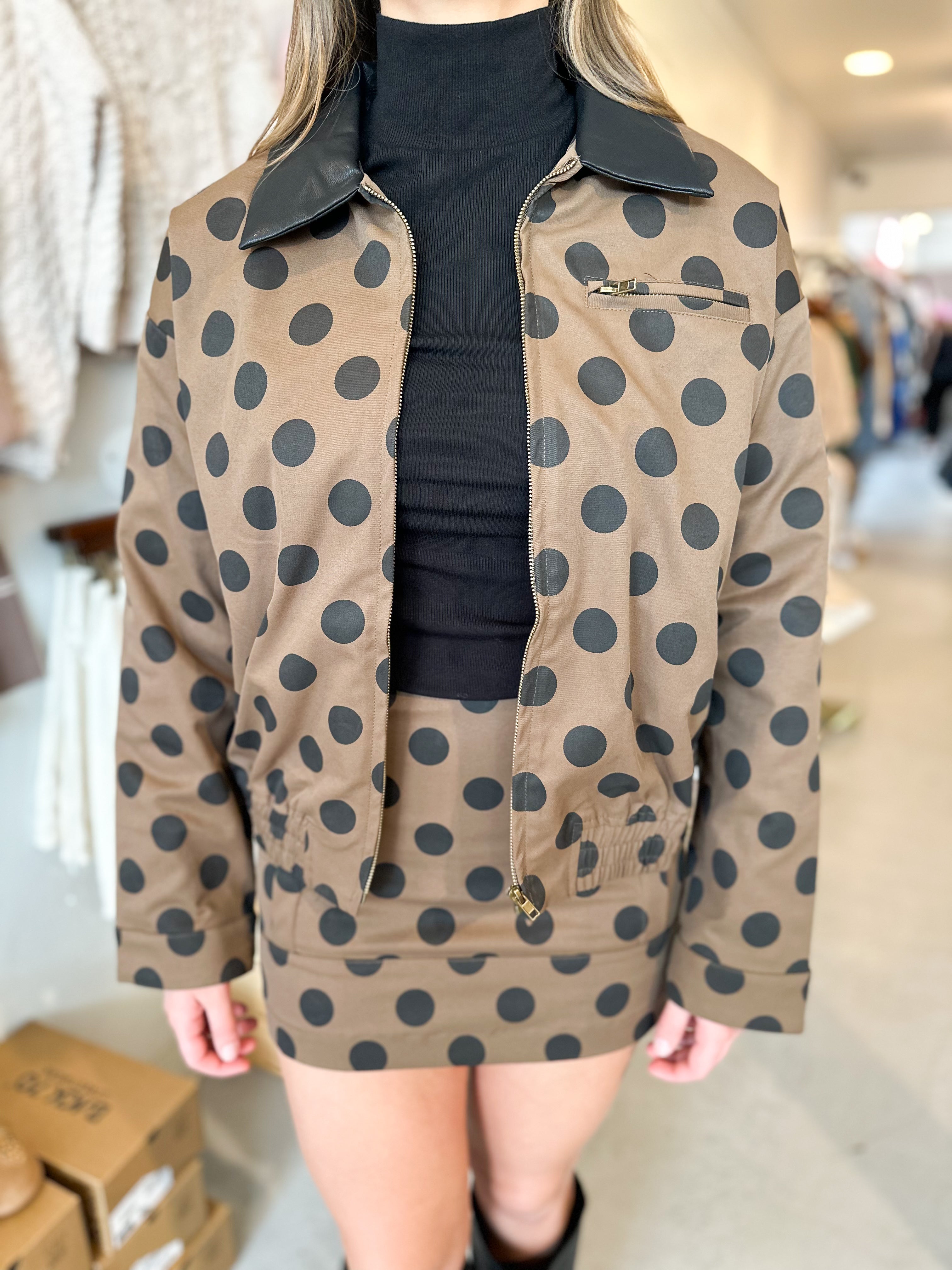 Polka Dot Twill Skort