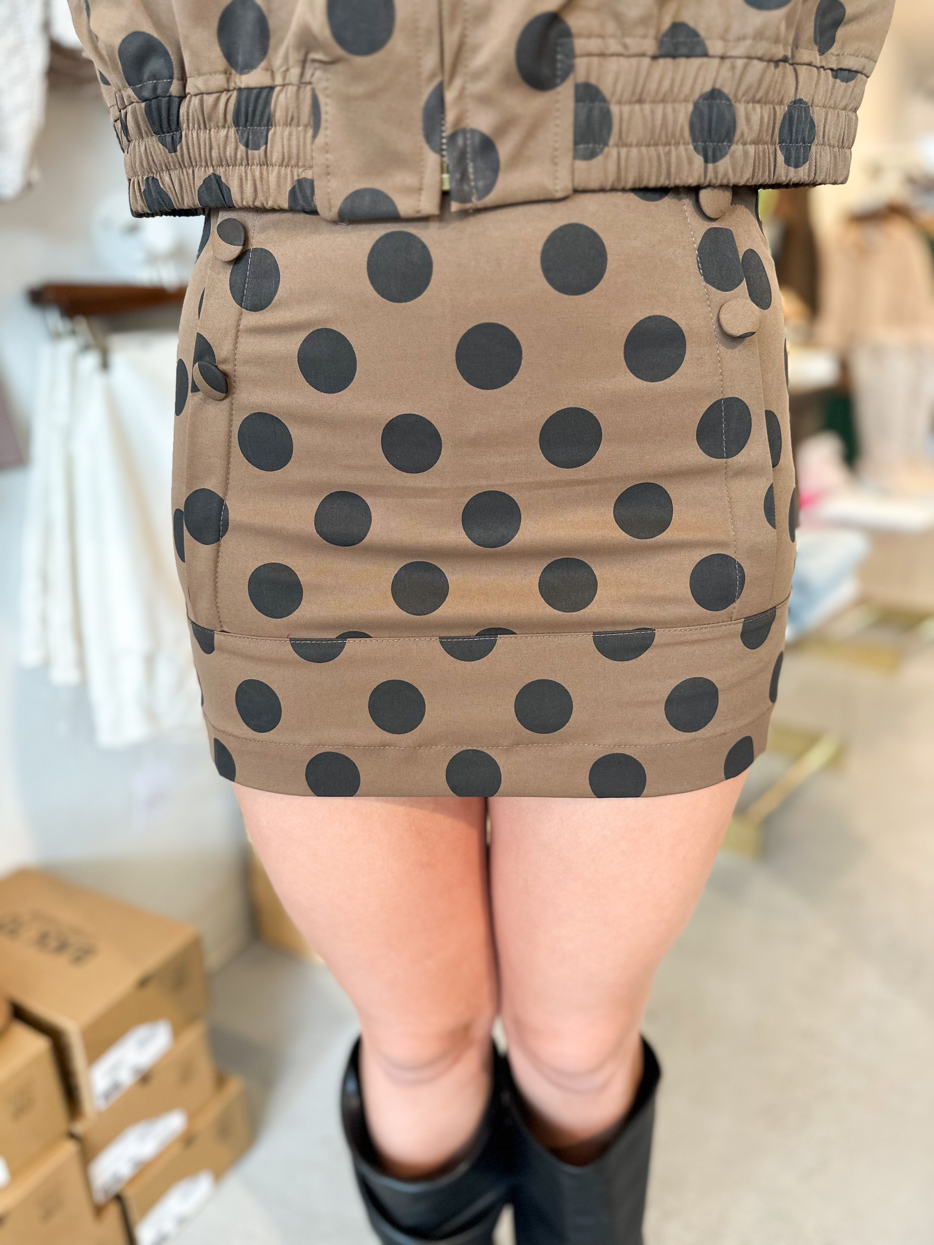 Polka Dot Twill Skort