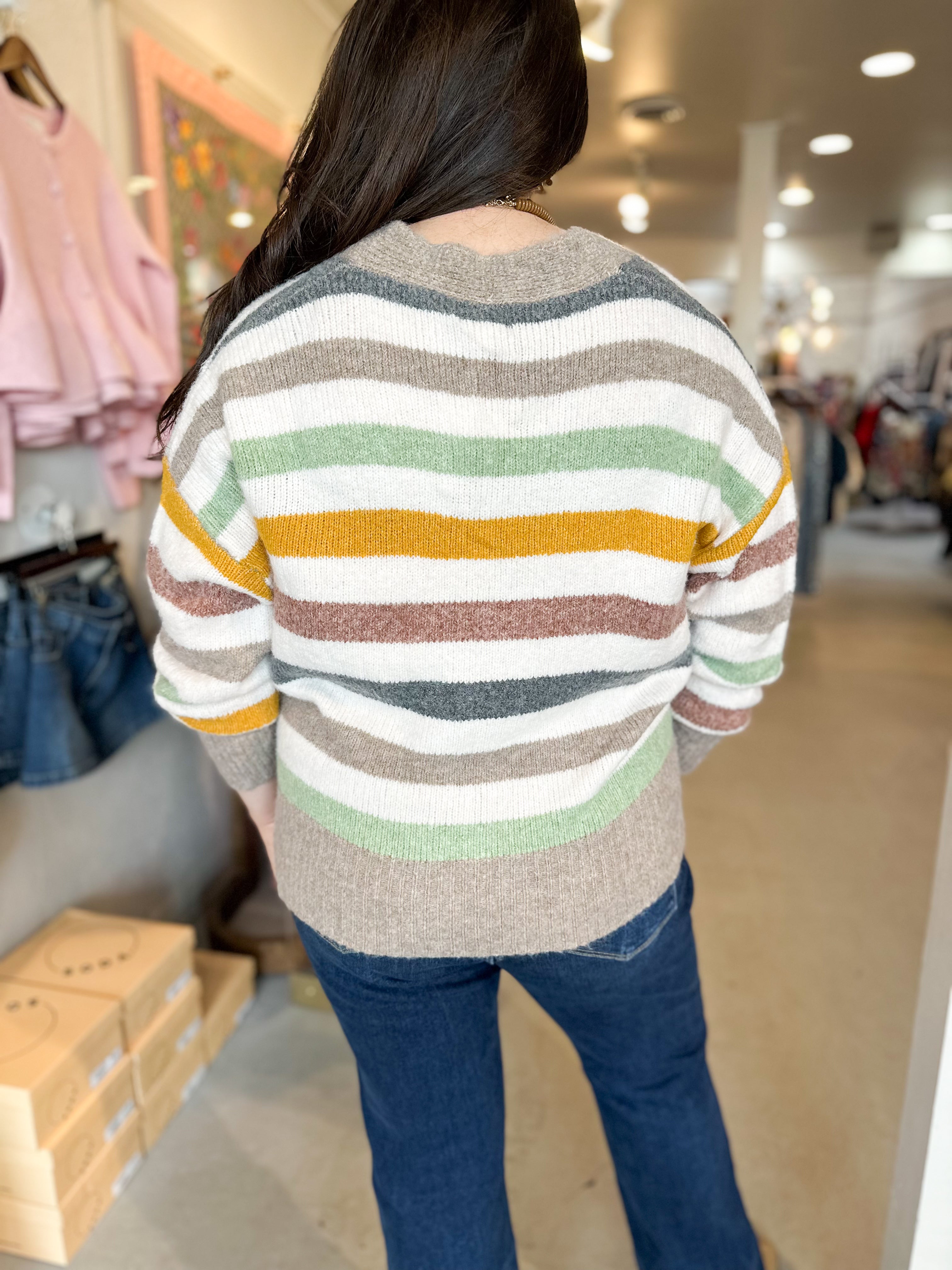 Plus Size Knit Button Up V-Neck Cardigan