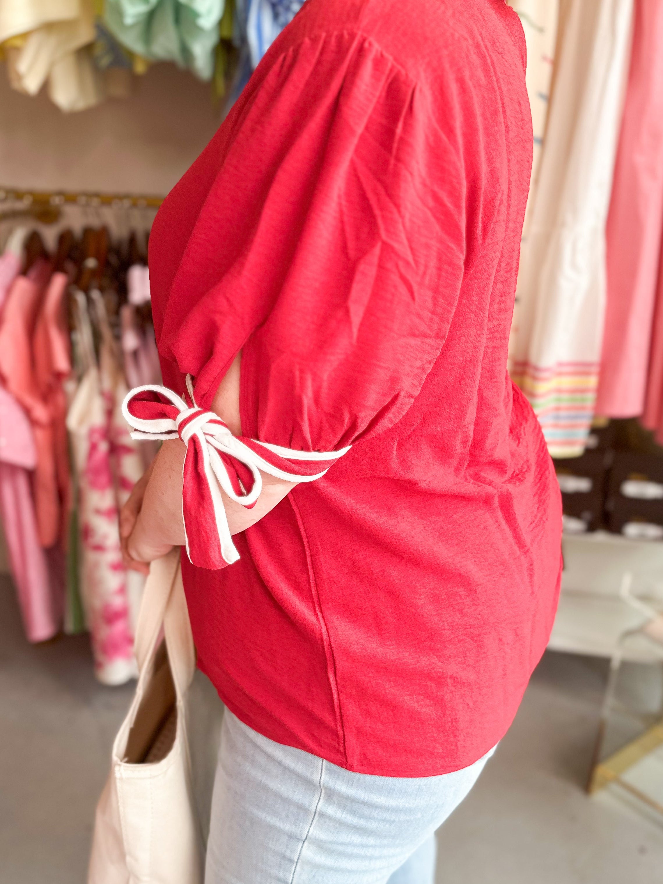 Plus Size Cassidy Tie Sleeve Top