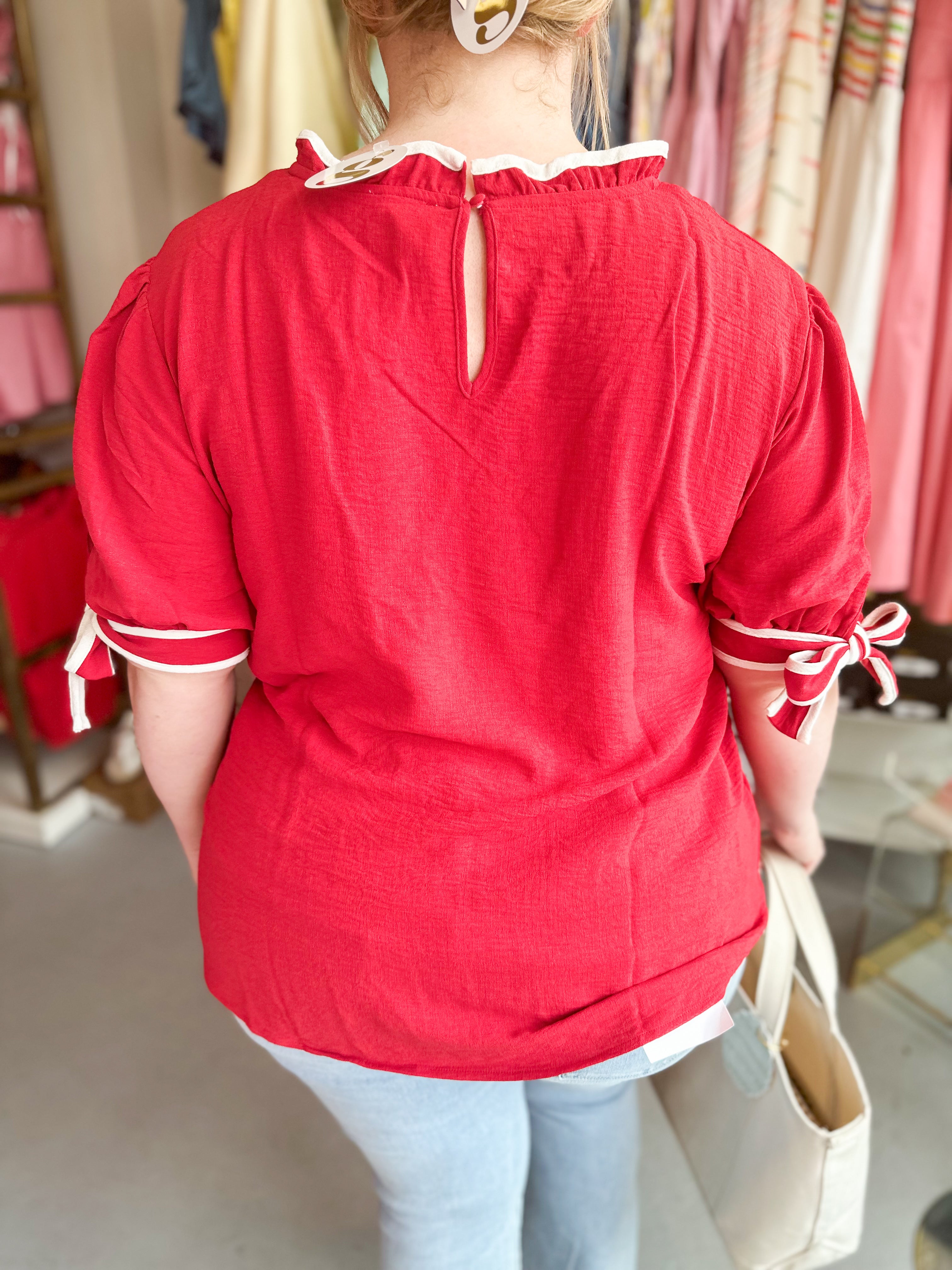 Plus Size Cassidy Tie Sleeve Top
