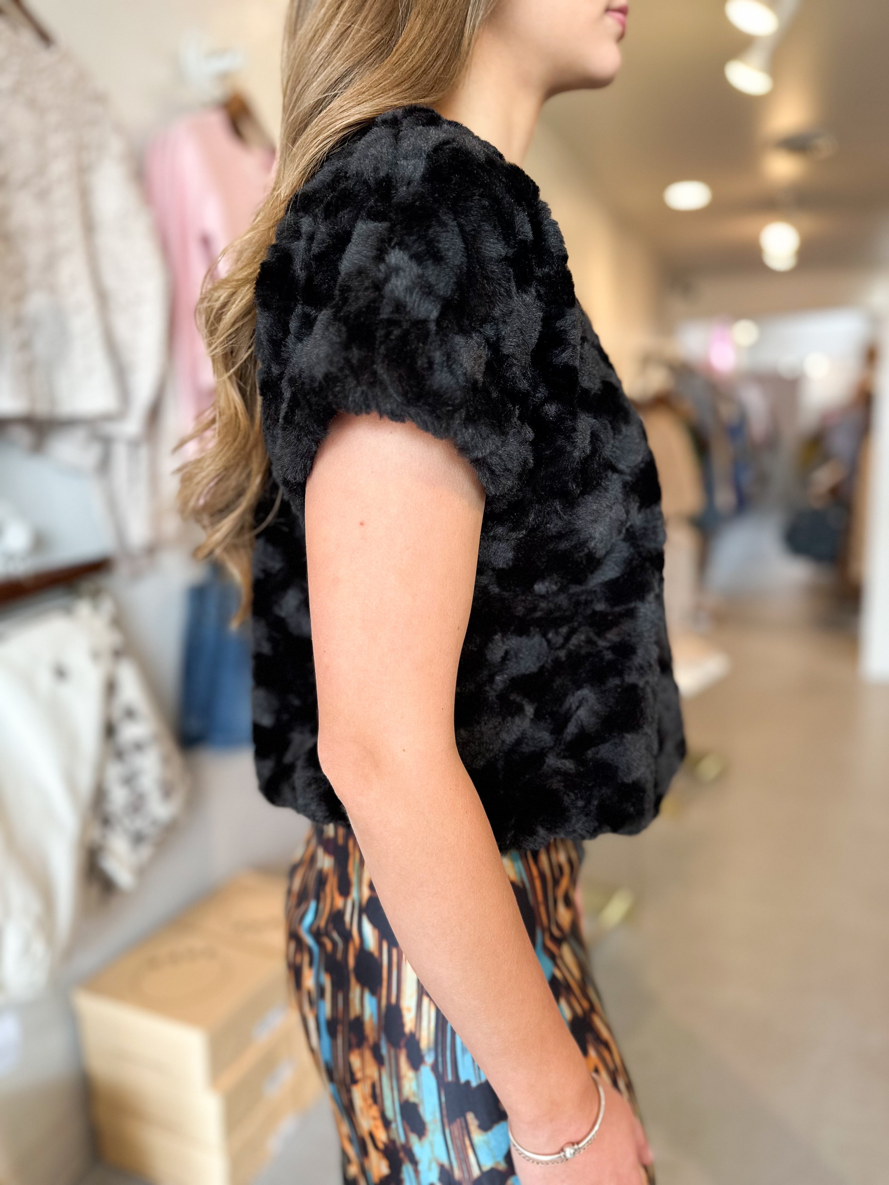 Plush Faux Fur Top